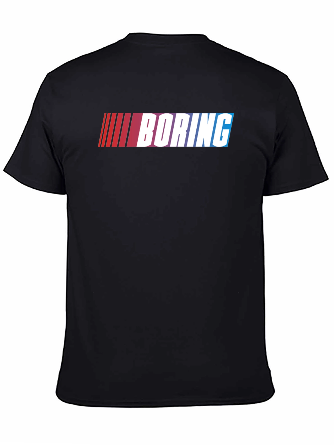 Black Boring Graphic T-Shirt - Black Cotton Tee view 4