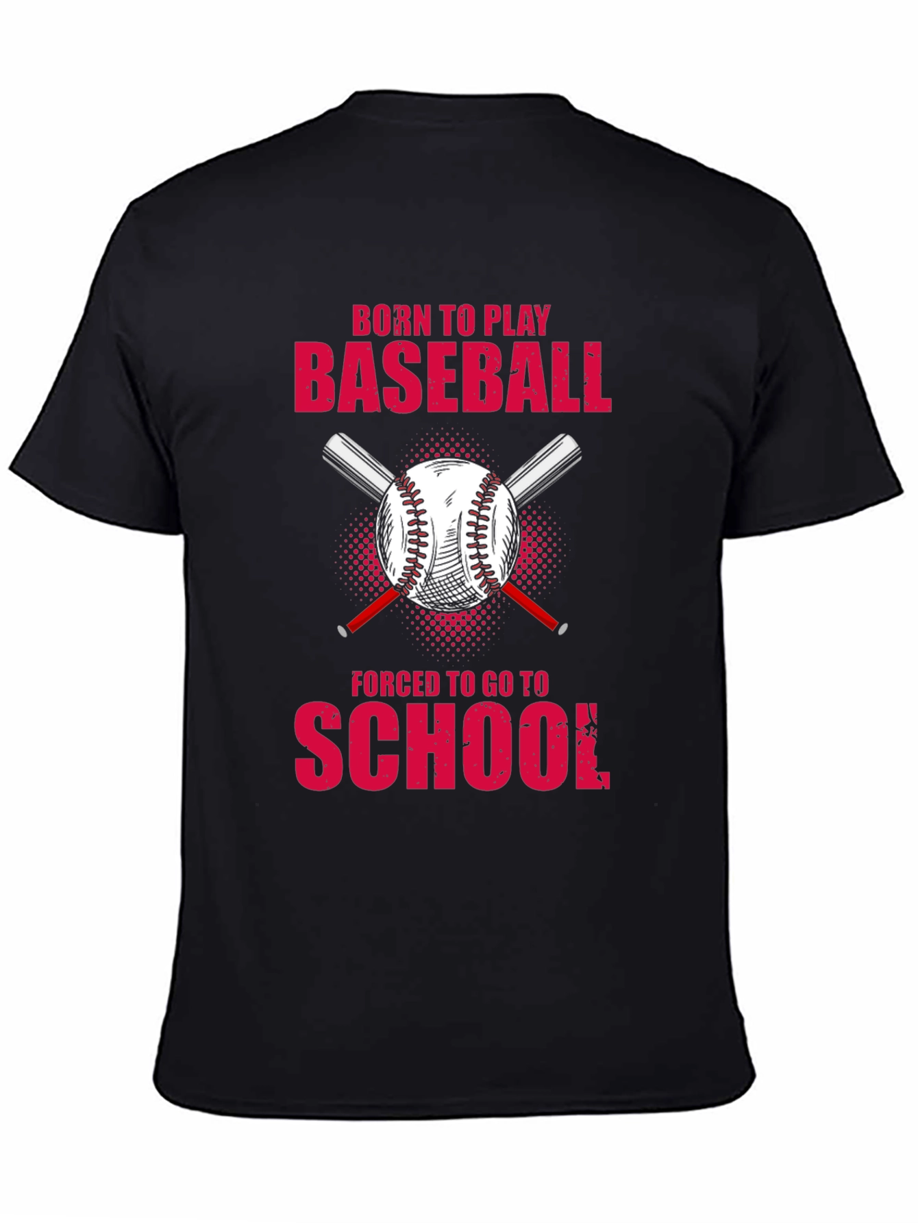 Black Born to Play Baseball T-Shirt view 4