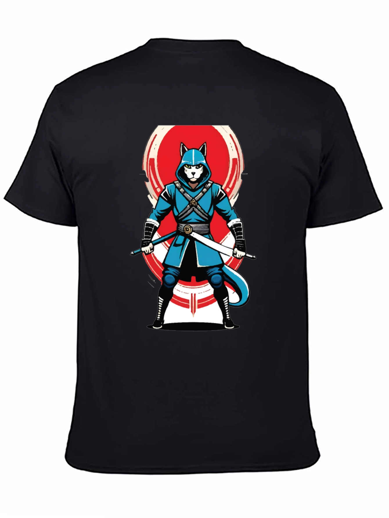 Black Ninja Cat T-Shirt - Cool Graphic Tee for Anime Fans view 4