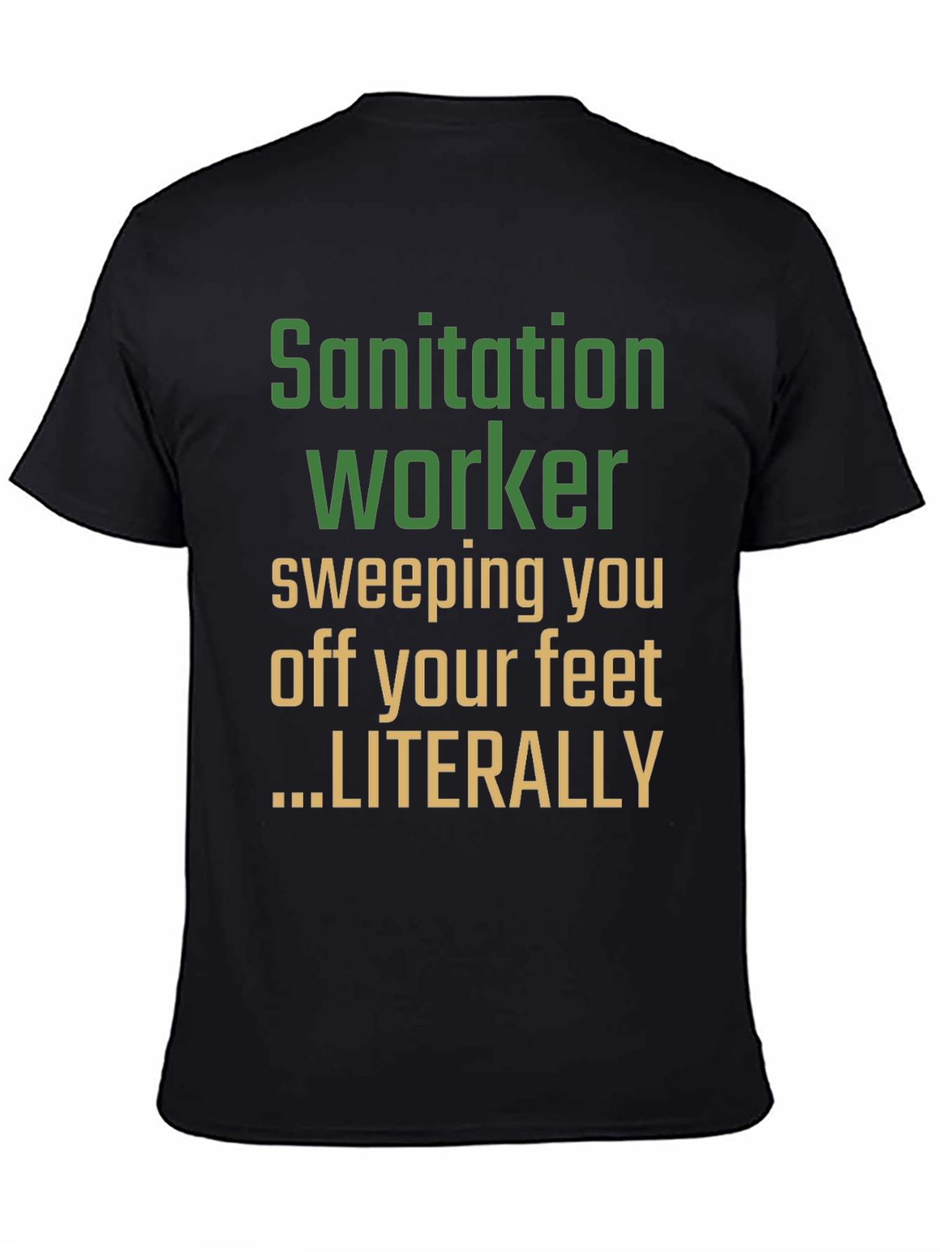Black Sanitation Worker Novelty Graphic Tee view 4