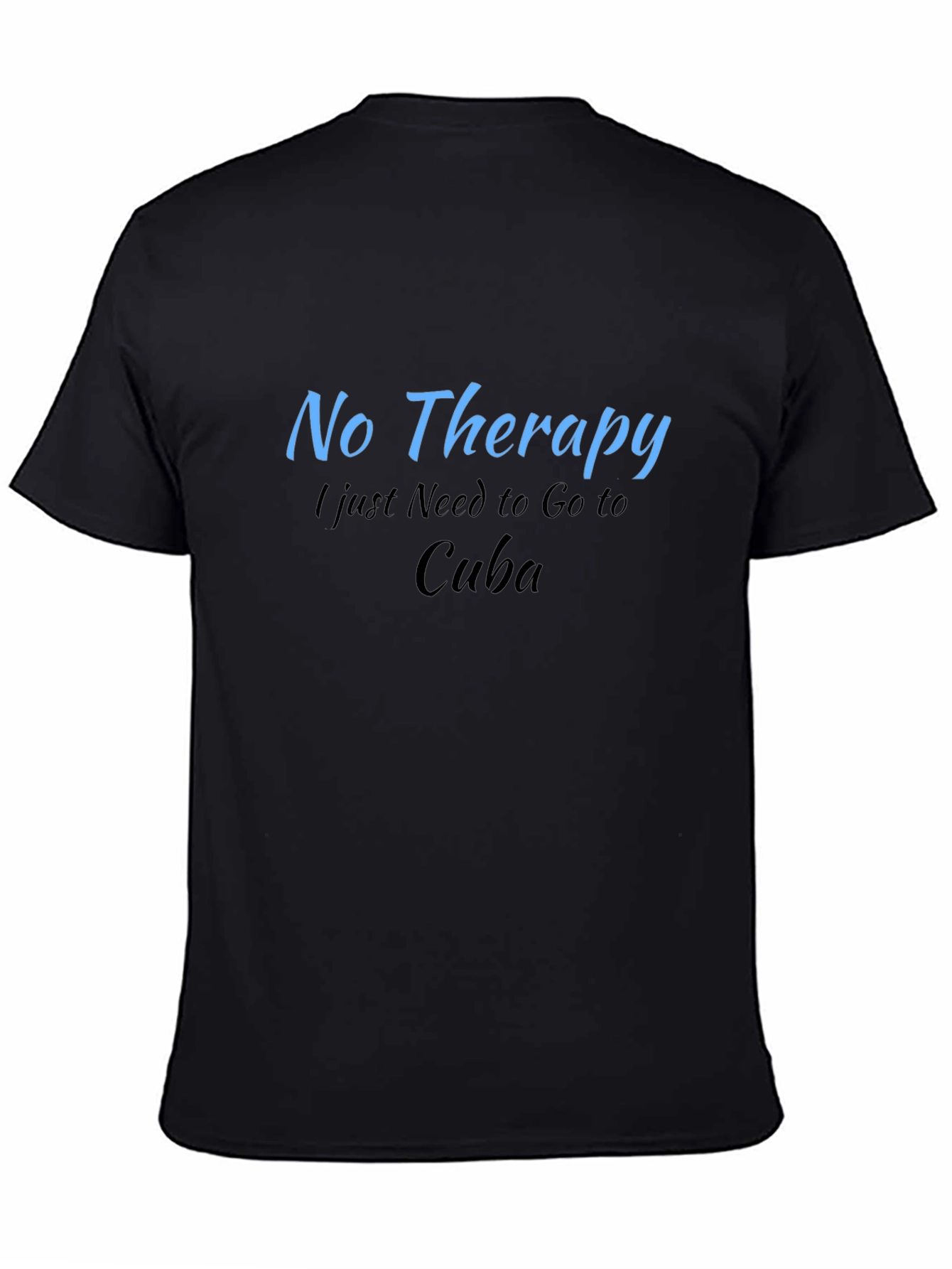 Black No Therapy Cuba T-Shirt, Relaxed Fit view 4
