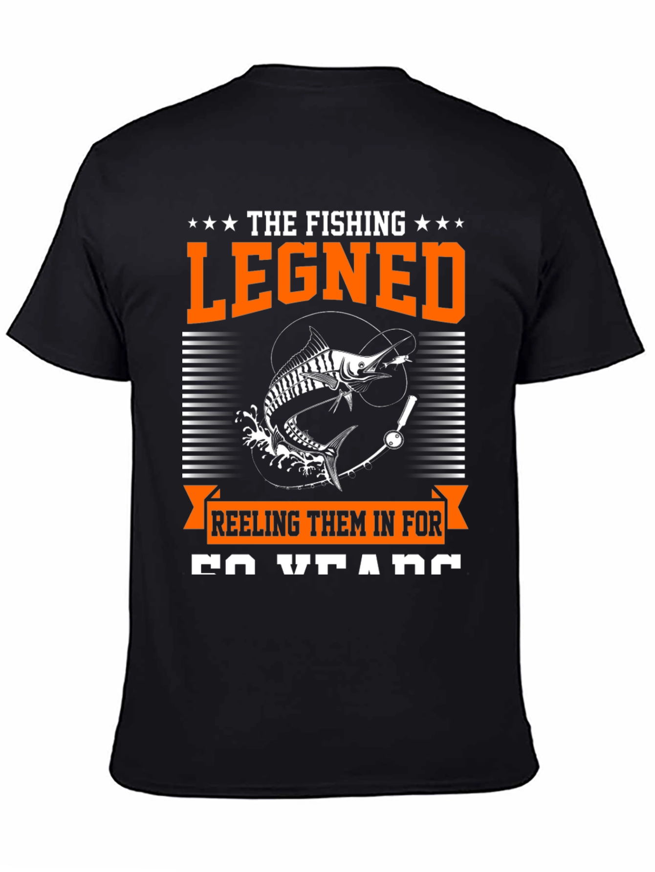 Black The Fishing Legend Black Graphic Tee view 4