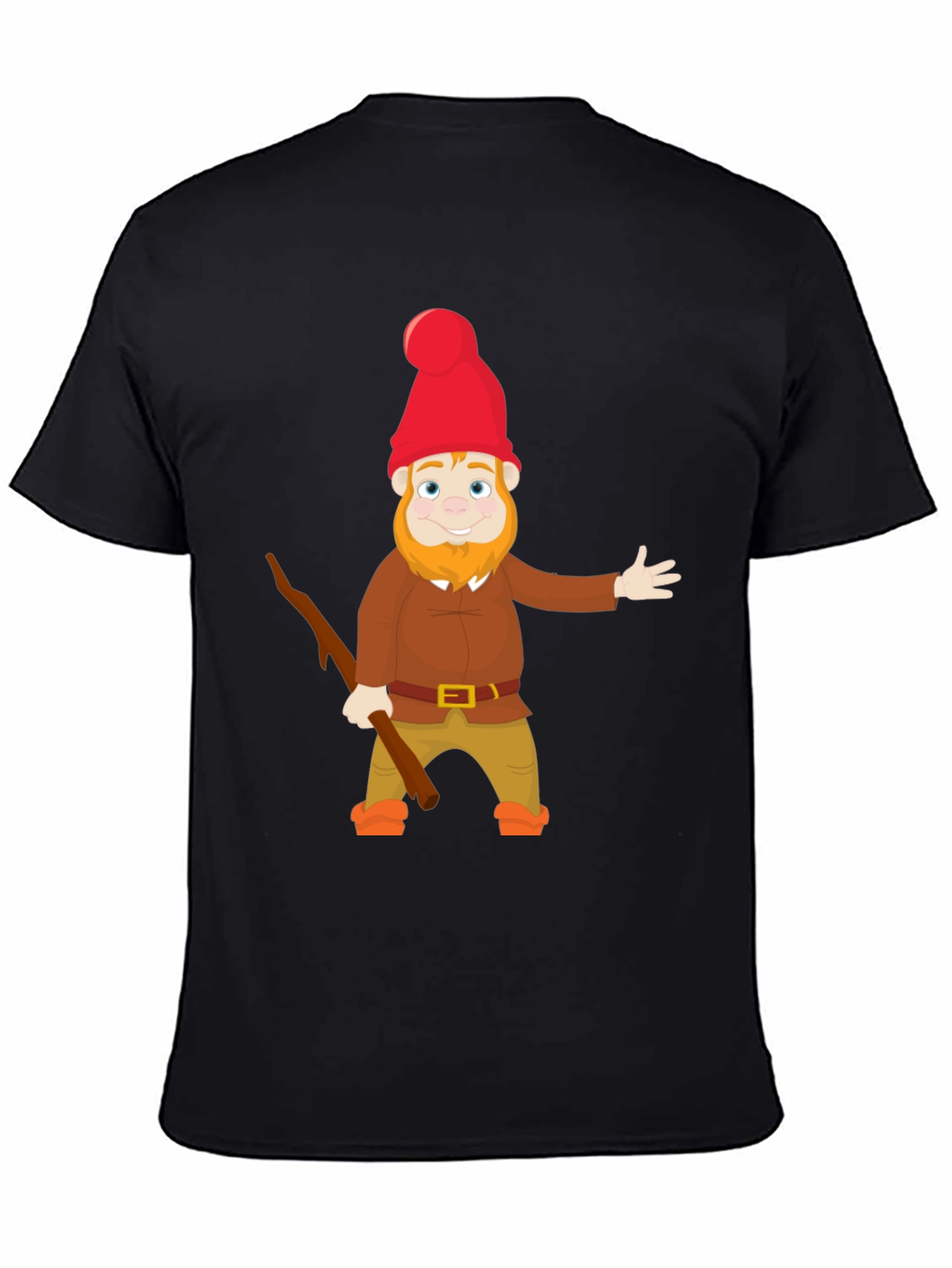 Black Gnome Graphic T-Shirt - Whimsical Cartoon Design view 4