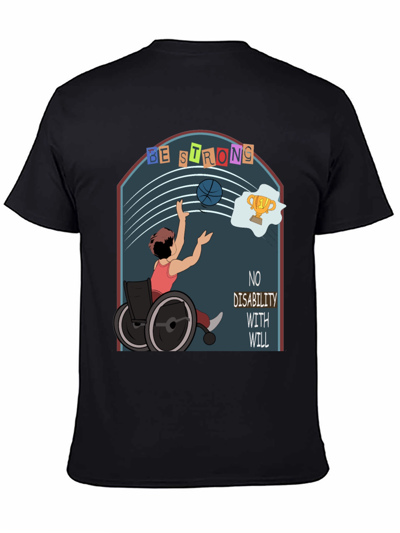 Black Inspirational Disability Awareness T-Shirt view 4