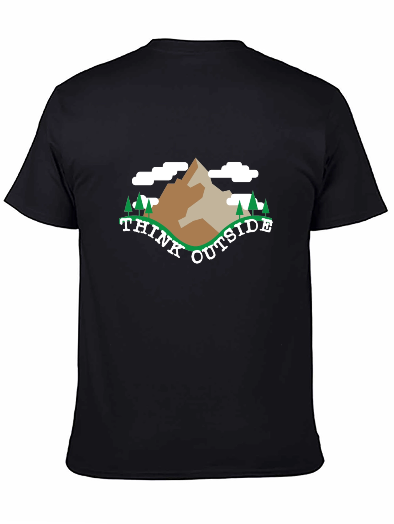 Black Think Outside Graphic Tee - Black Cotton Casual view 4