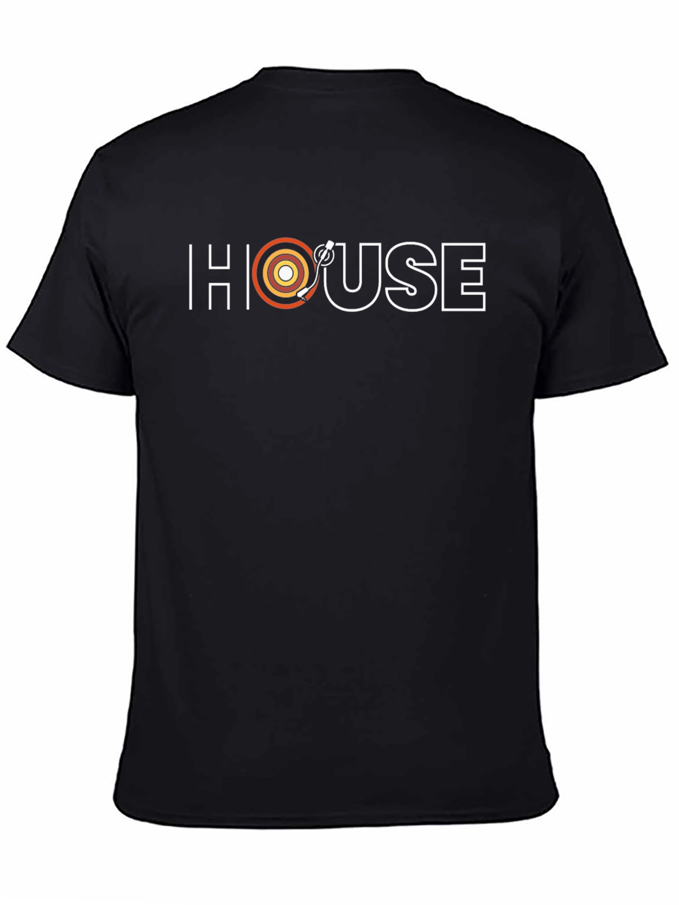 Black House Music T-Shirt - Retro Vinyl Design view 4