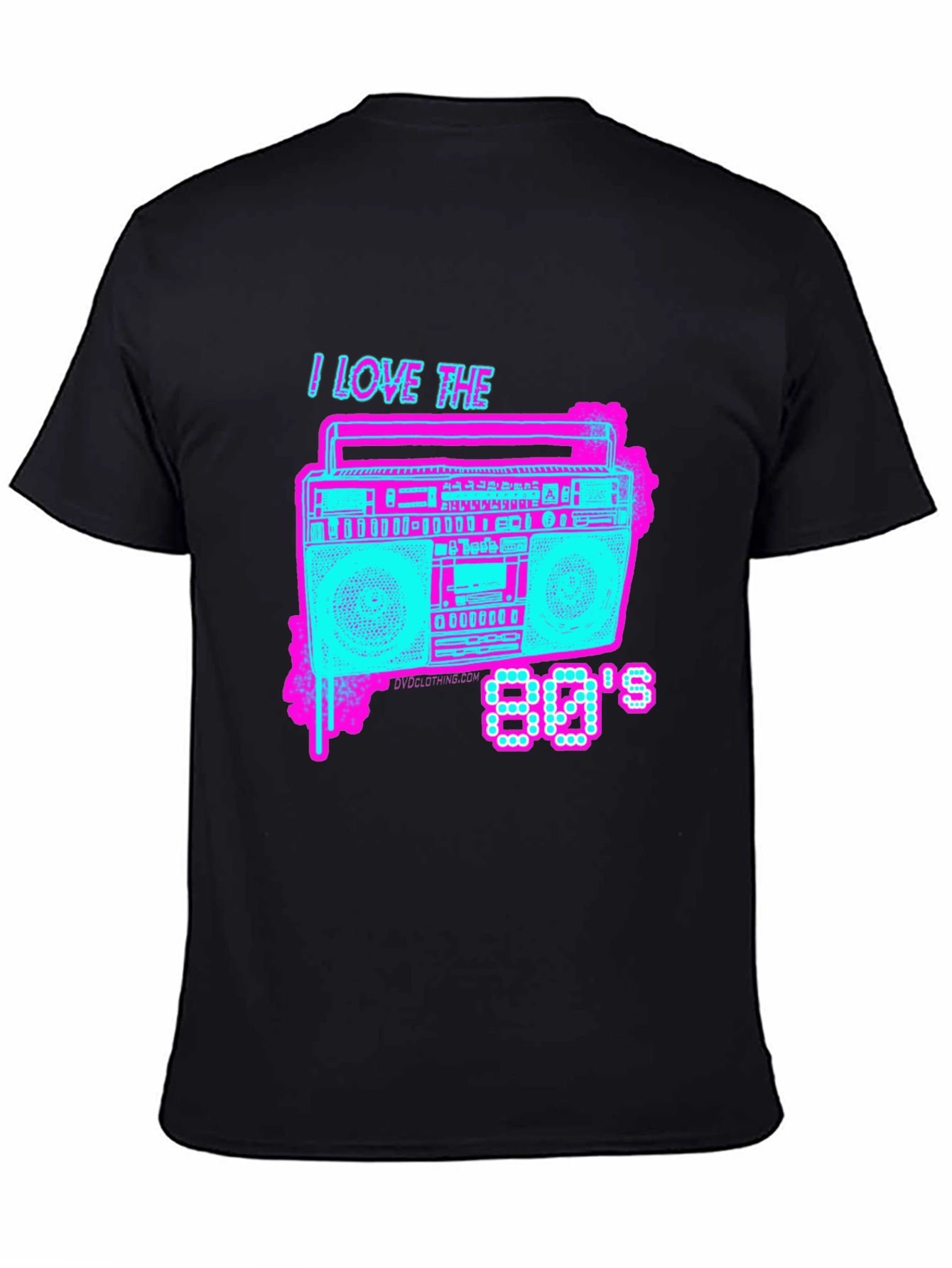 Black I Love the 80's Retro Boombox T-Shirt view 4