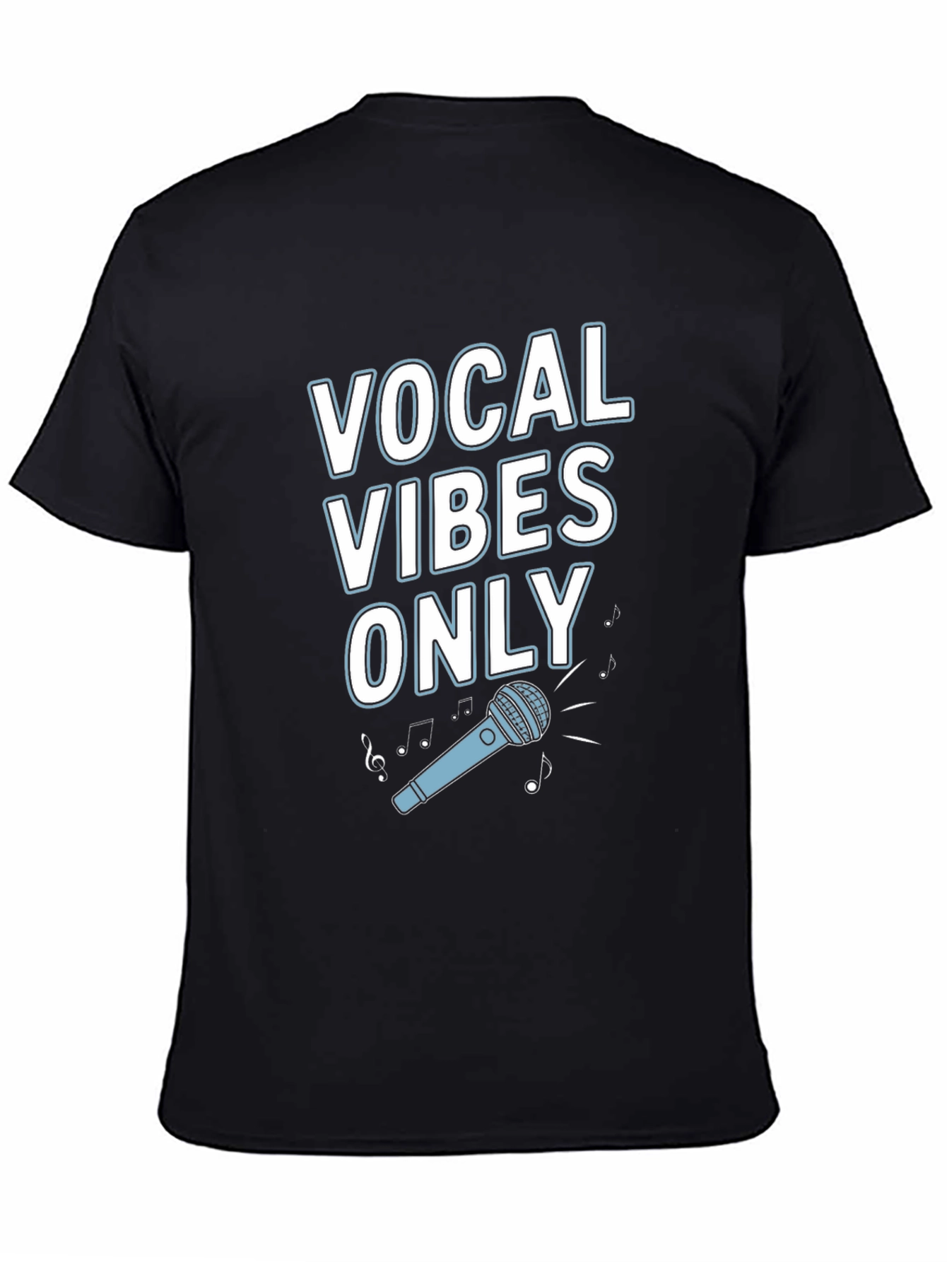 Black Vocal Vibes Only Graphic T-Shirt view 4