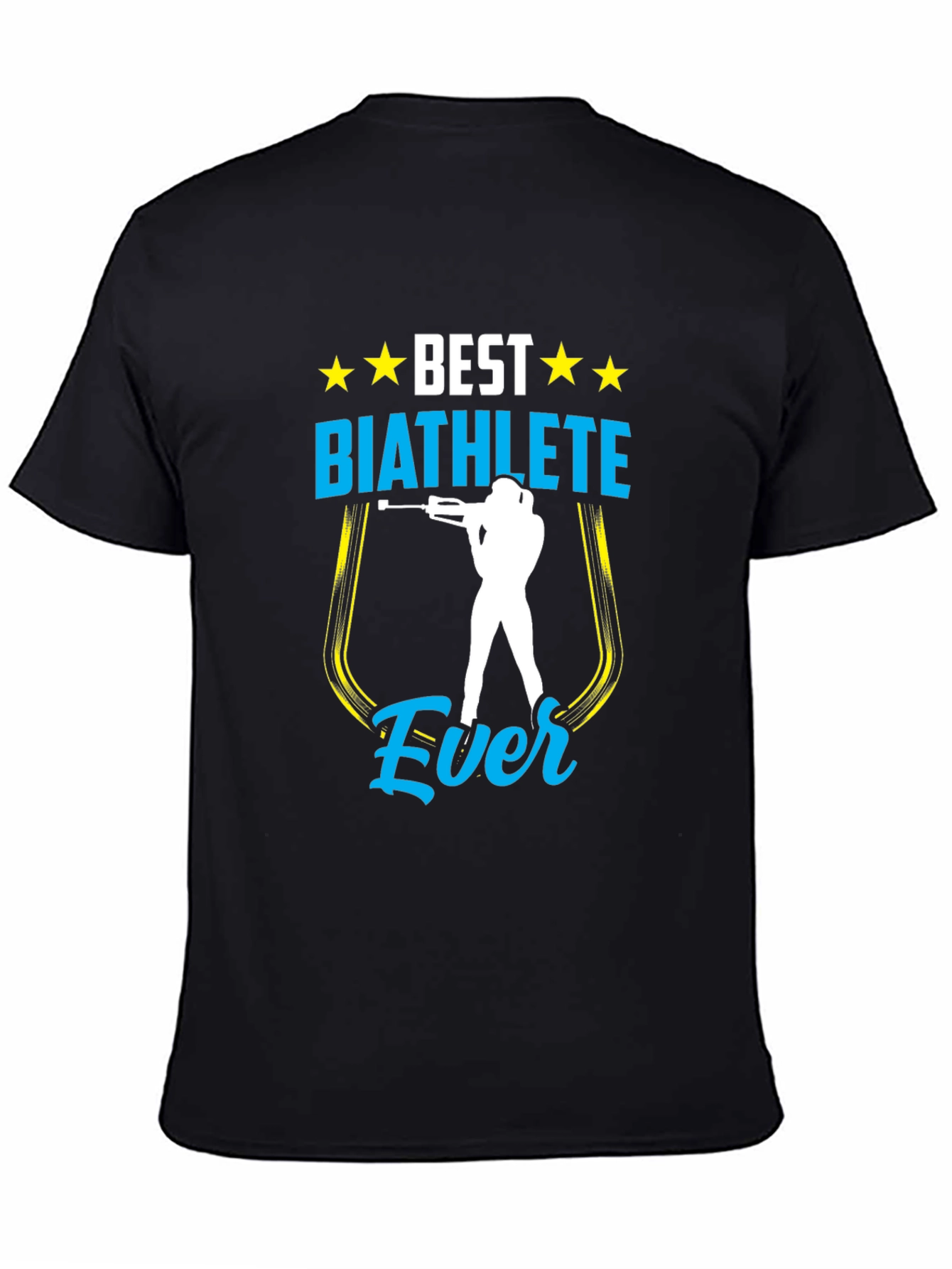 Black Best Biathlete Ever T-Shirt | Men's Black Graphic Tee view 4