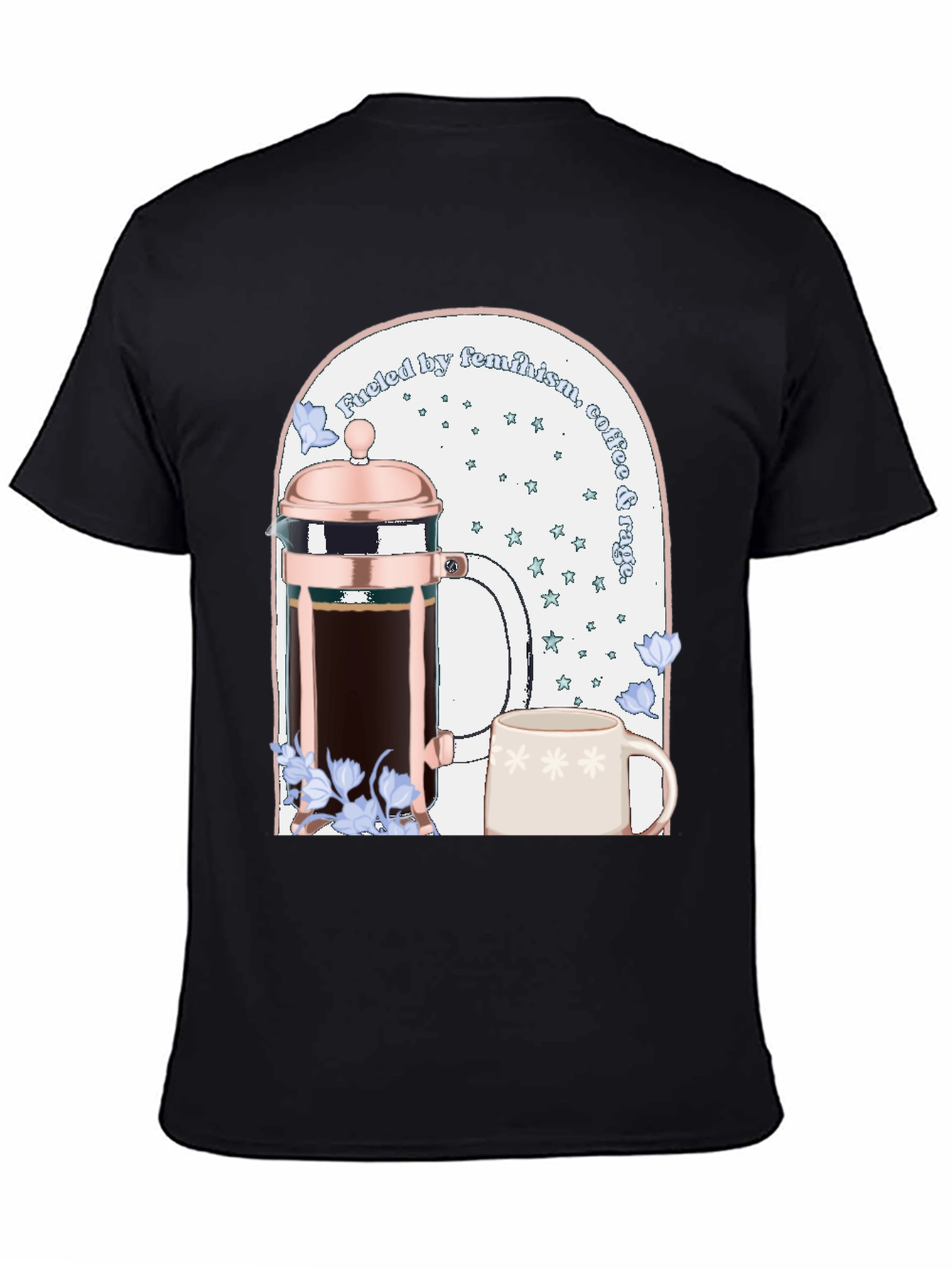 Black Feminist Coffee T-Shirt view 4