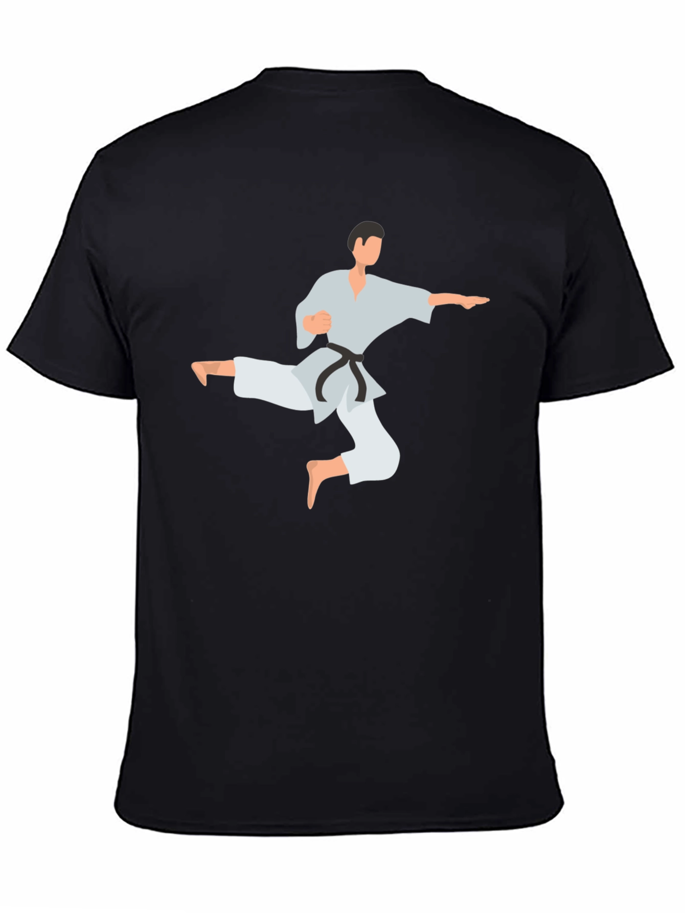 Black Karate Kick Graphic Tee - Black view 4