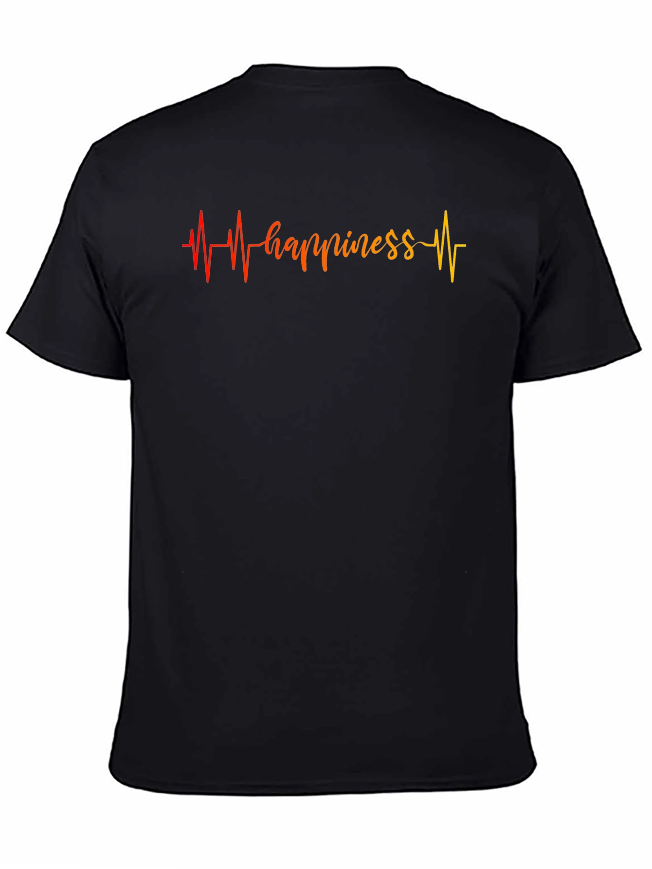 Black Happiness Heartbeat Graphic T-Shirt - Comfort Fit view 4