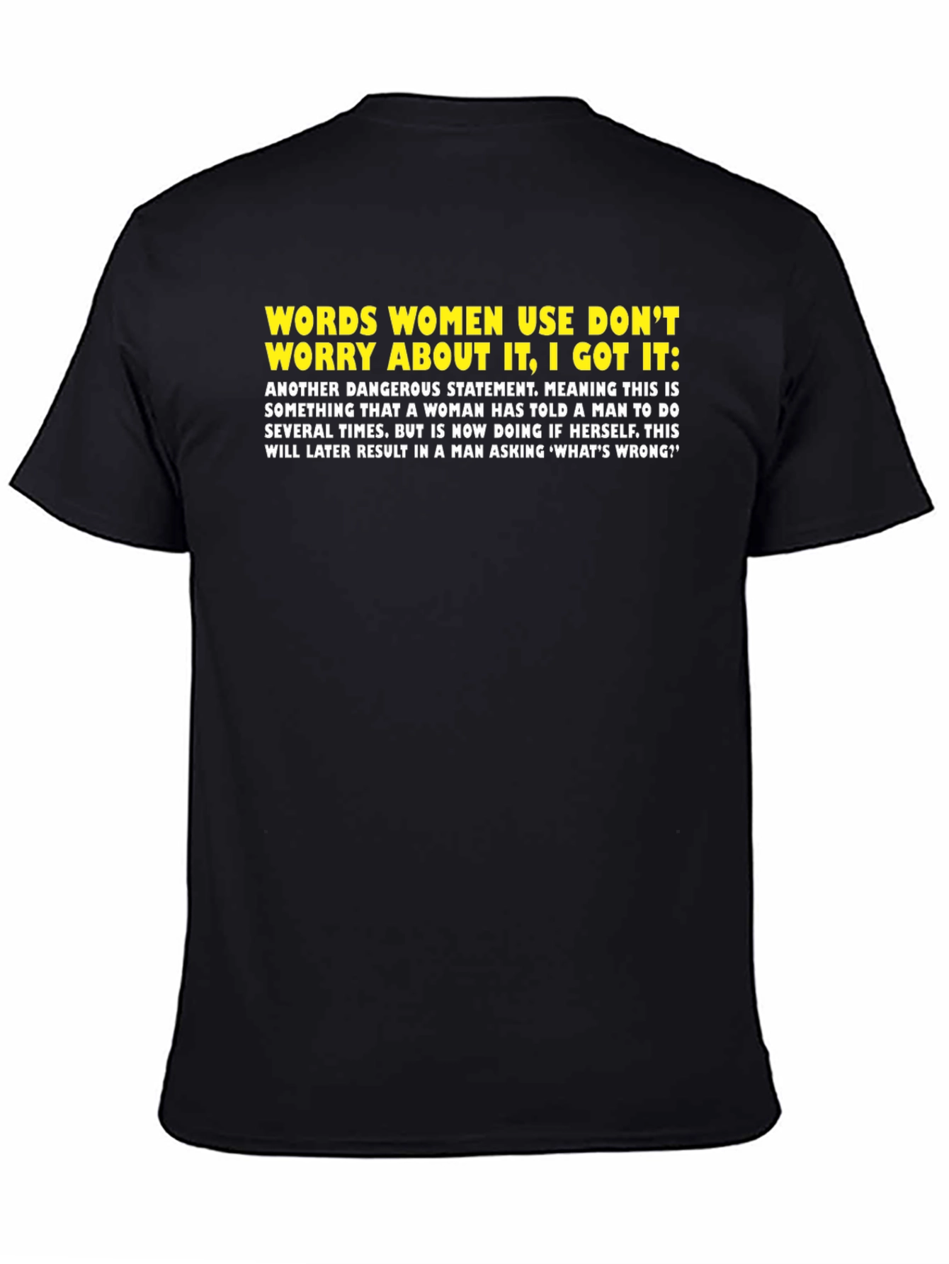 Black Funny Women's Words Men's T-Shirt view 4