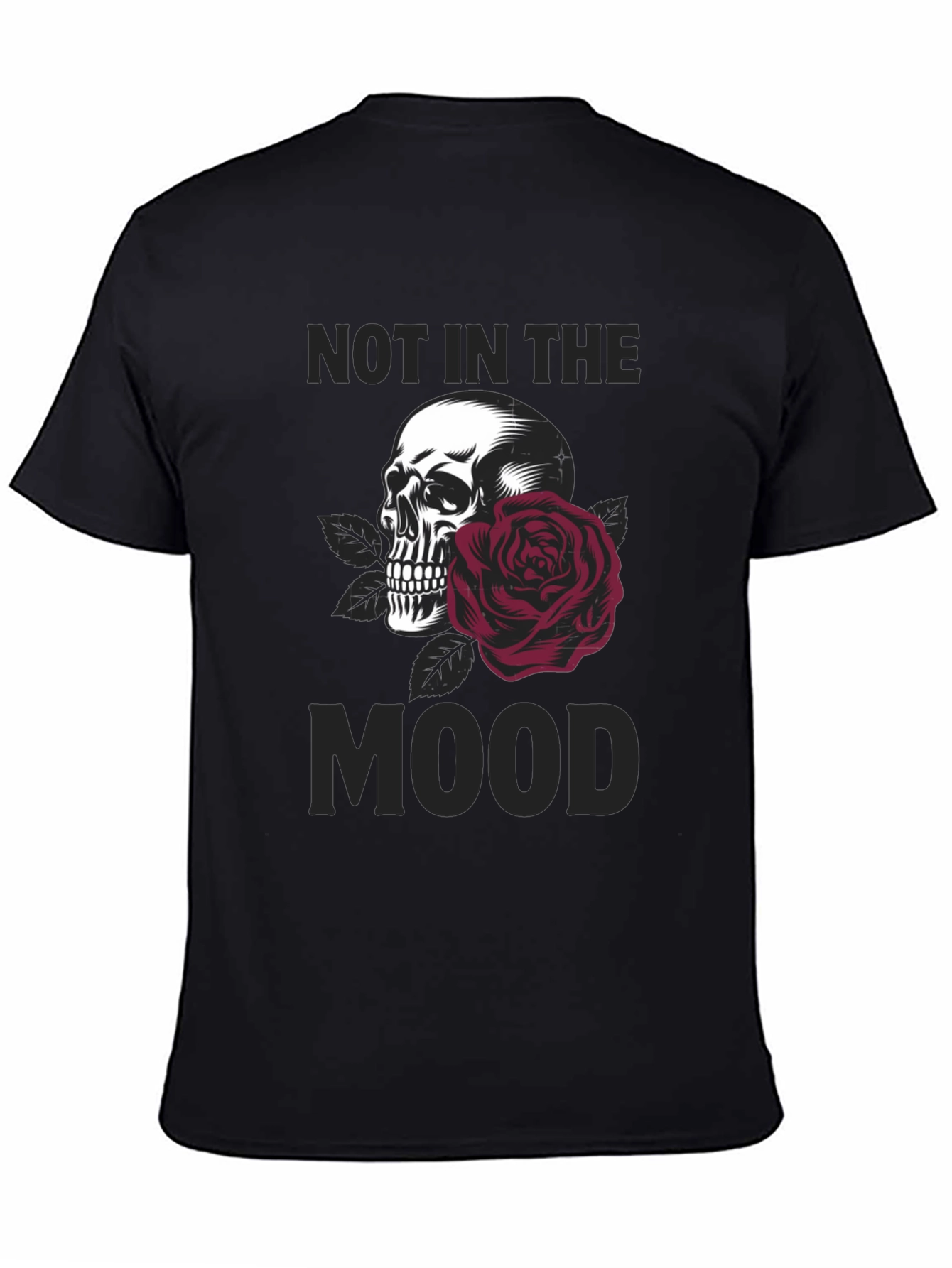 Not in the Mood Skull & Rose Graphic T-Shirt - 4