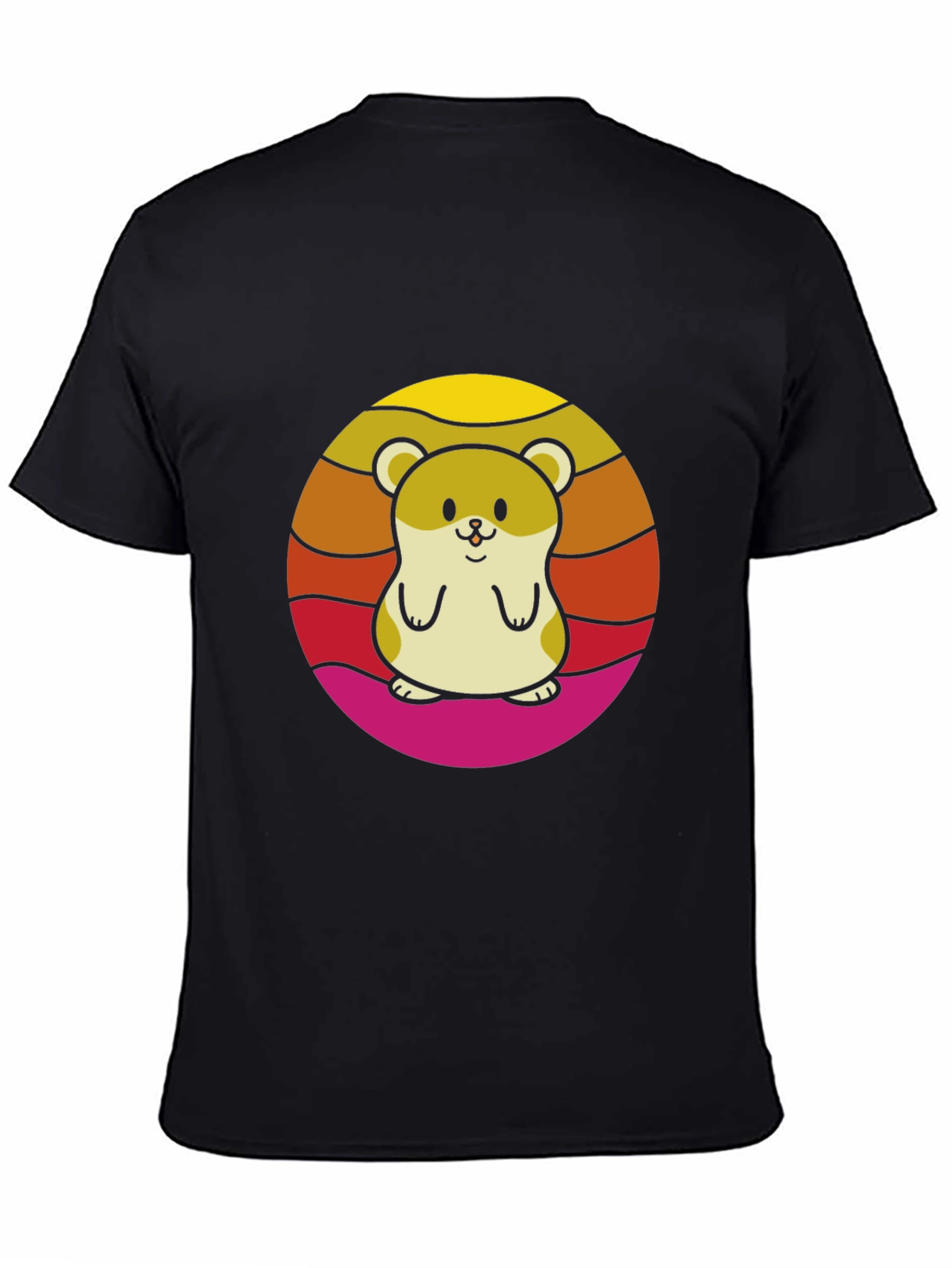 Cute Hamster Sunset Graphic T-Shirt - 4