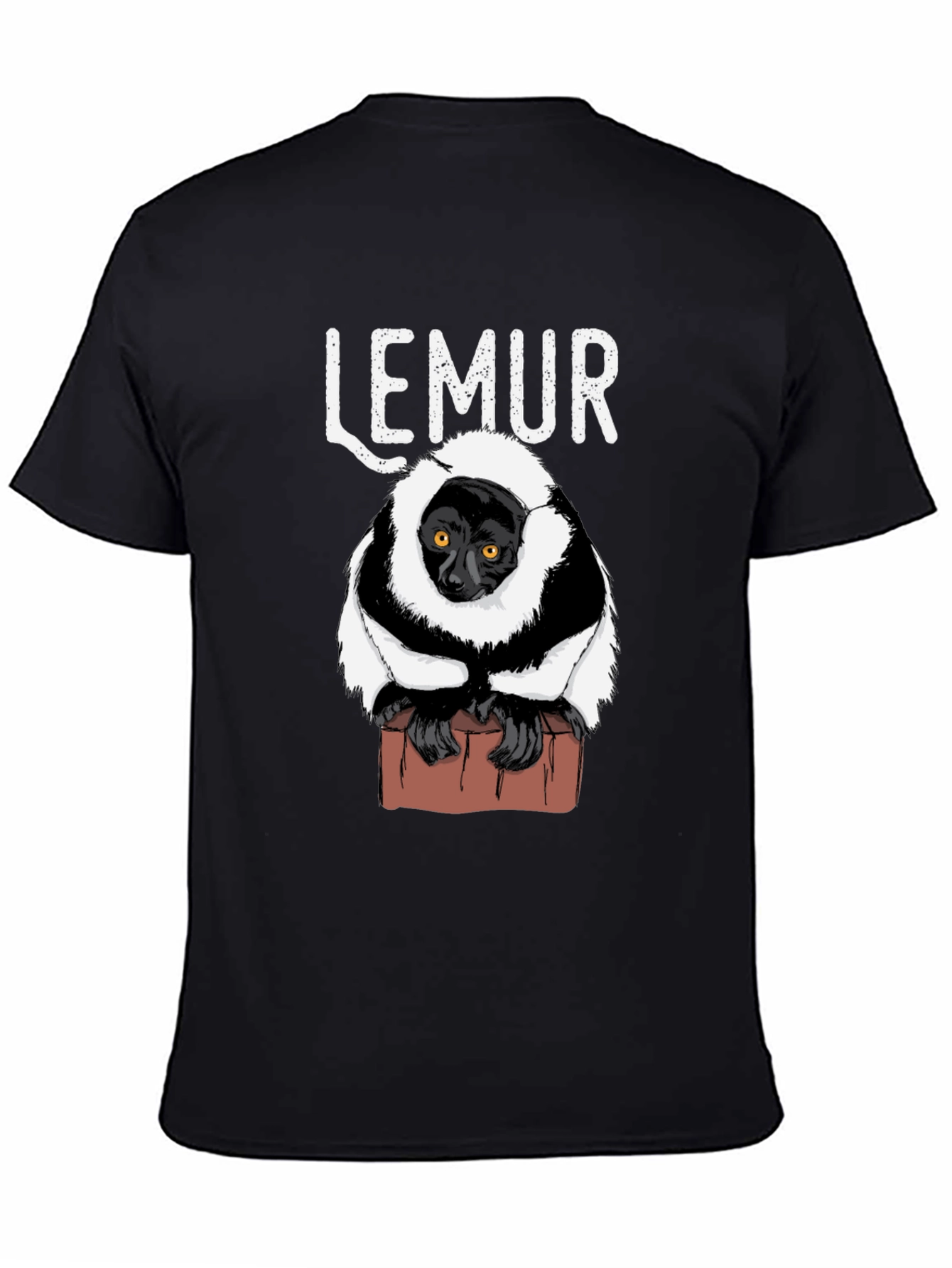 Black Lemur Graphic Print Black T-Shirt view 4