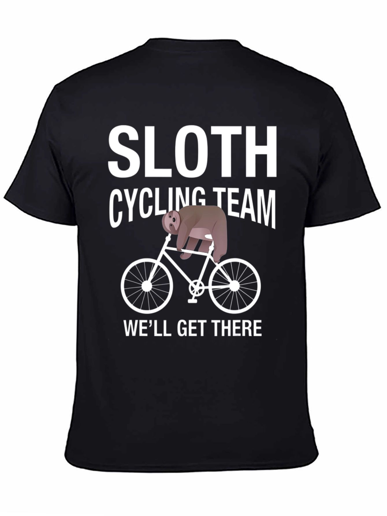 Black Sloth Cycling Team T-Shirt - Funny Novelty Tee view 4