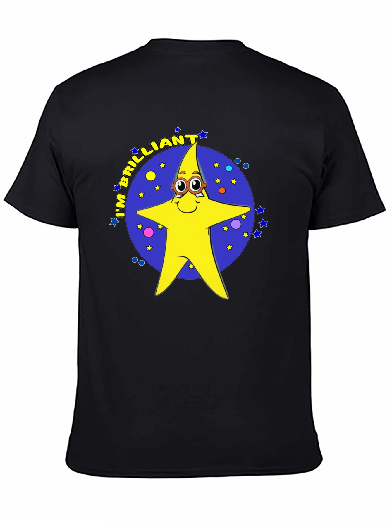 Black Brilliant Star Cartoon Graphic T-Shirt view 4