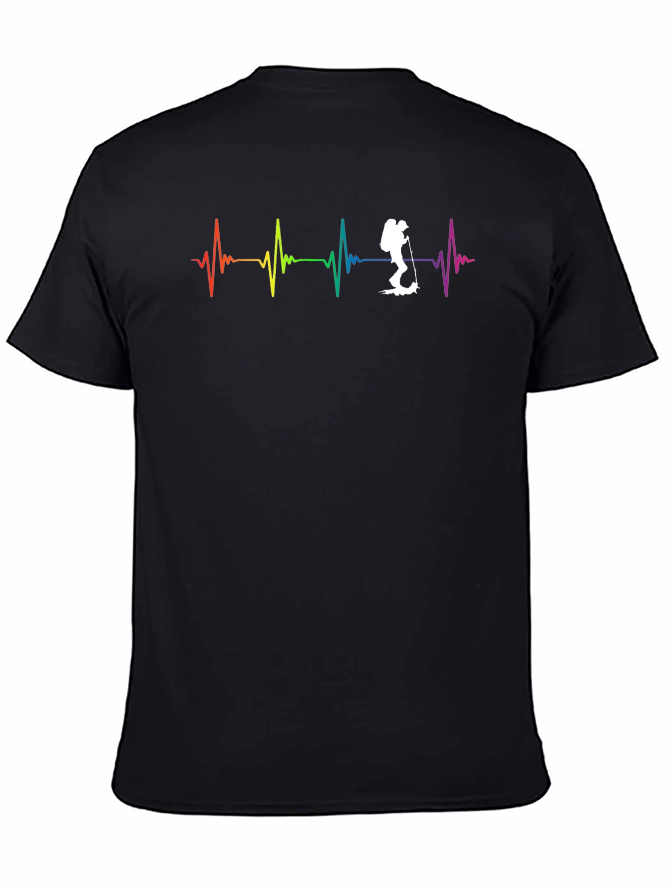 Black Rainbow Heartbeat Hiker Graphic Tee view 4