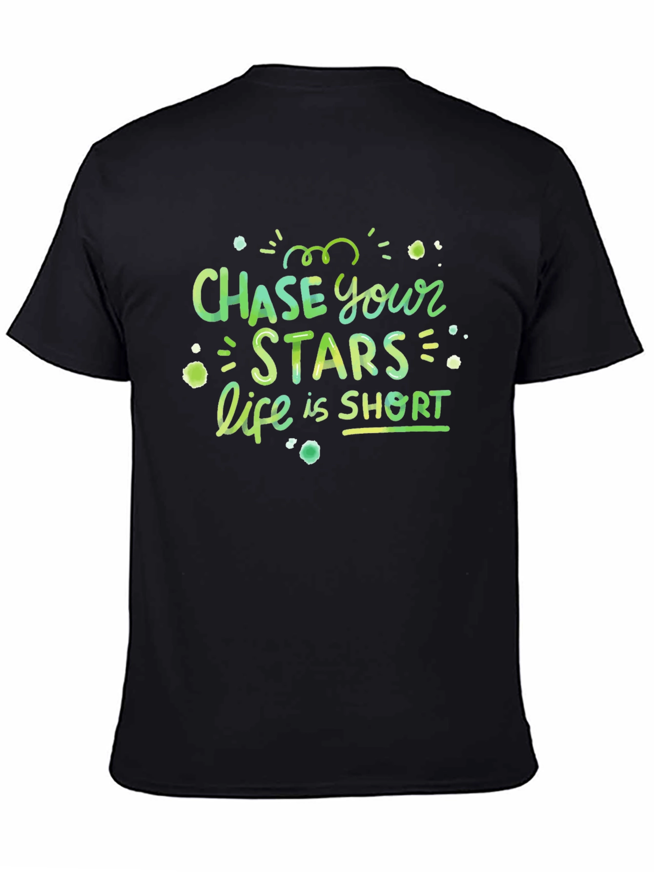 Black Chase Your Stars Short Sleeve Graphic Tee view 4