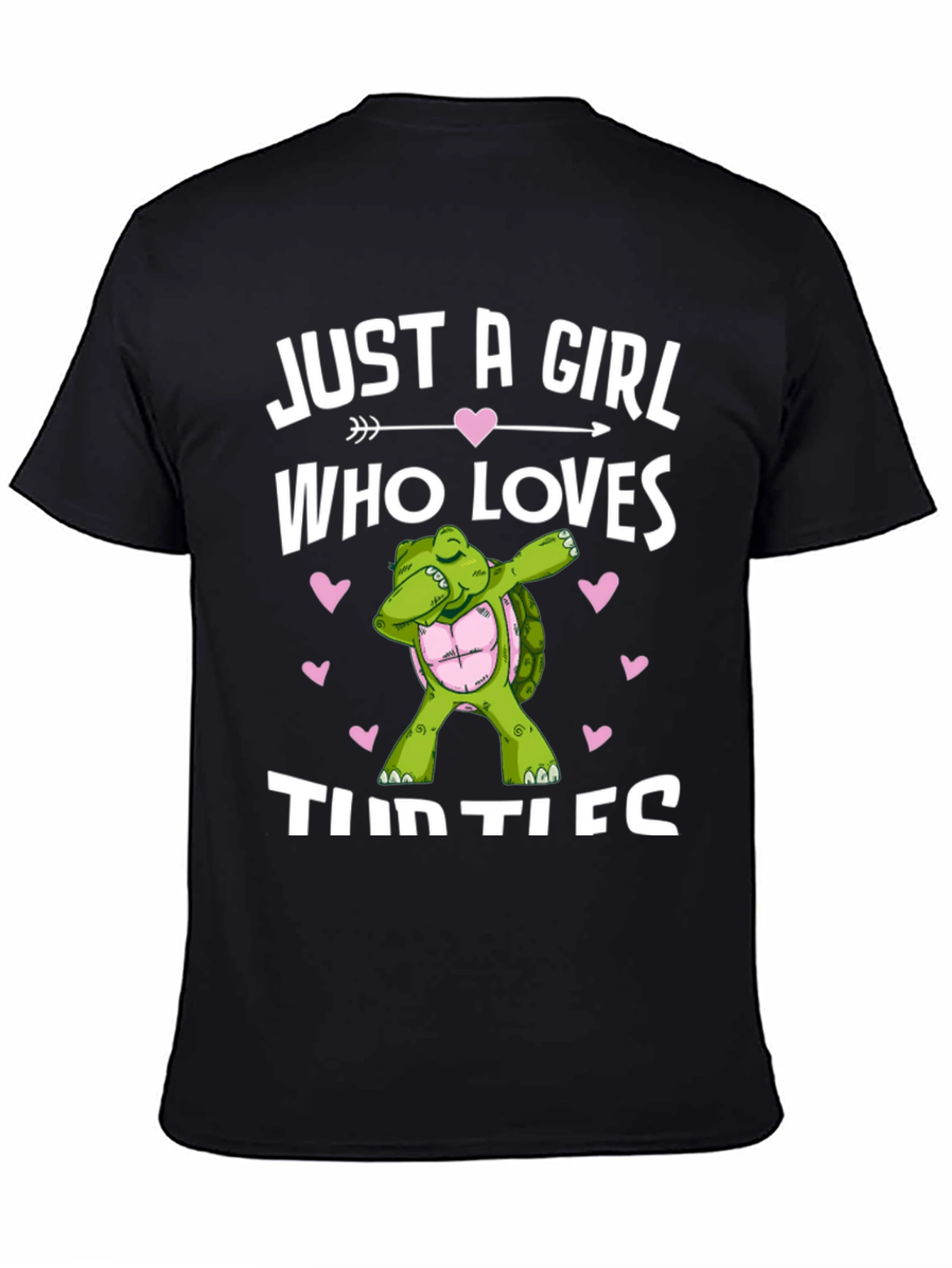 Black Girl Loves Turtles T-Shirt Dab Turtle Black Cotton Tee view 4