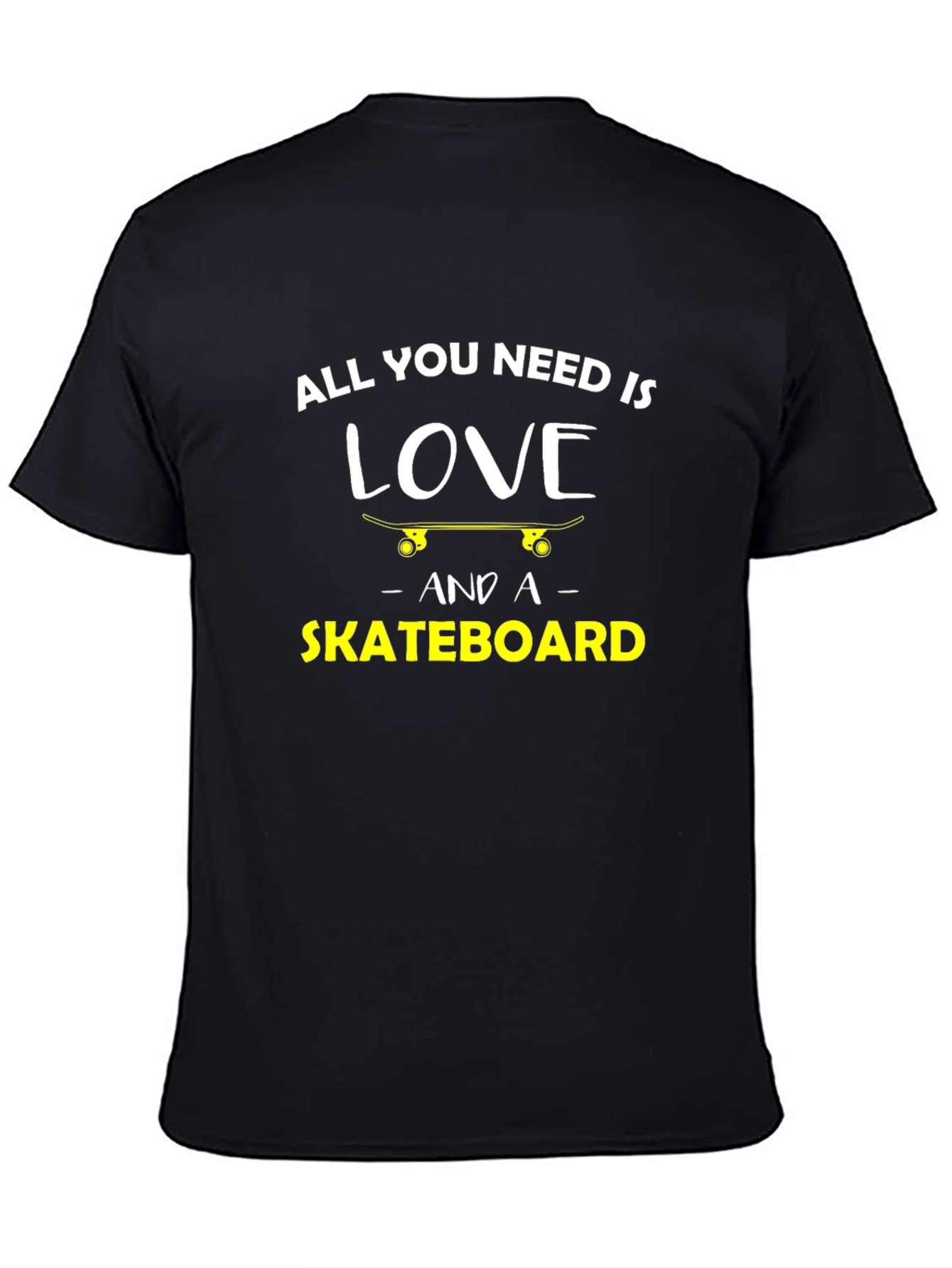 Black Love & Skateboarding Graphic T-Shirt view 4
