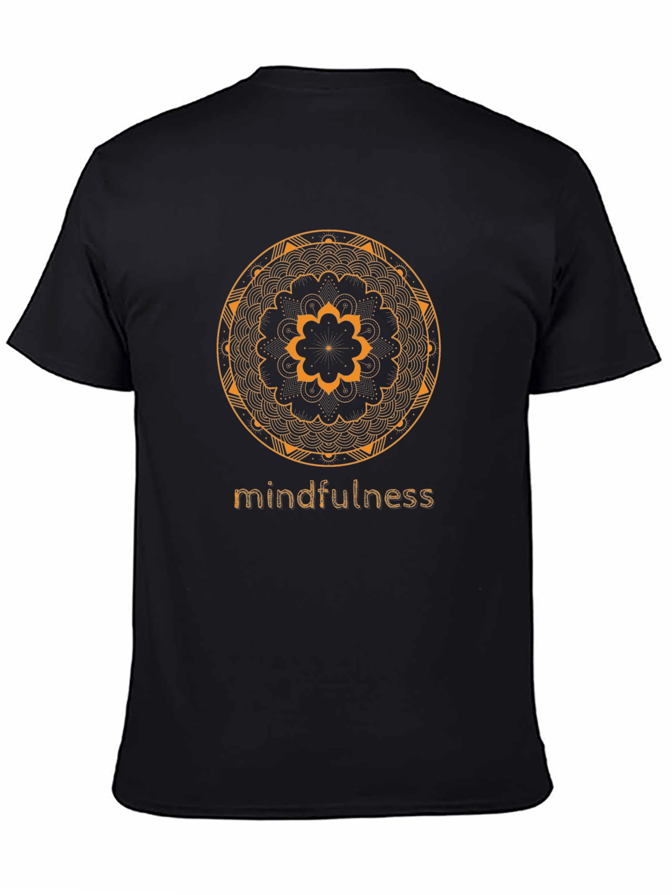 Black Mindfulness Mandala Graphic Tee - Black Cotton view 4