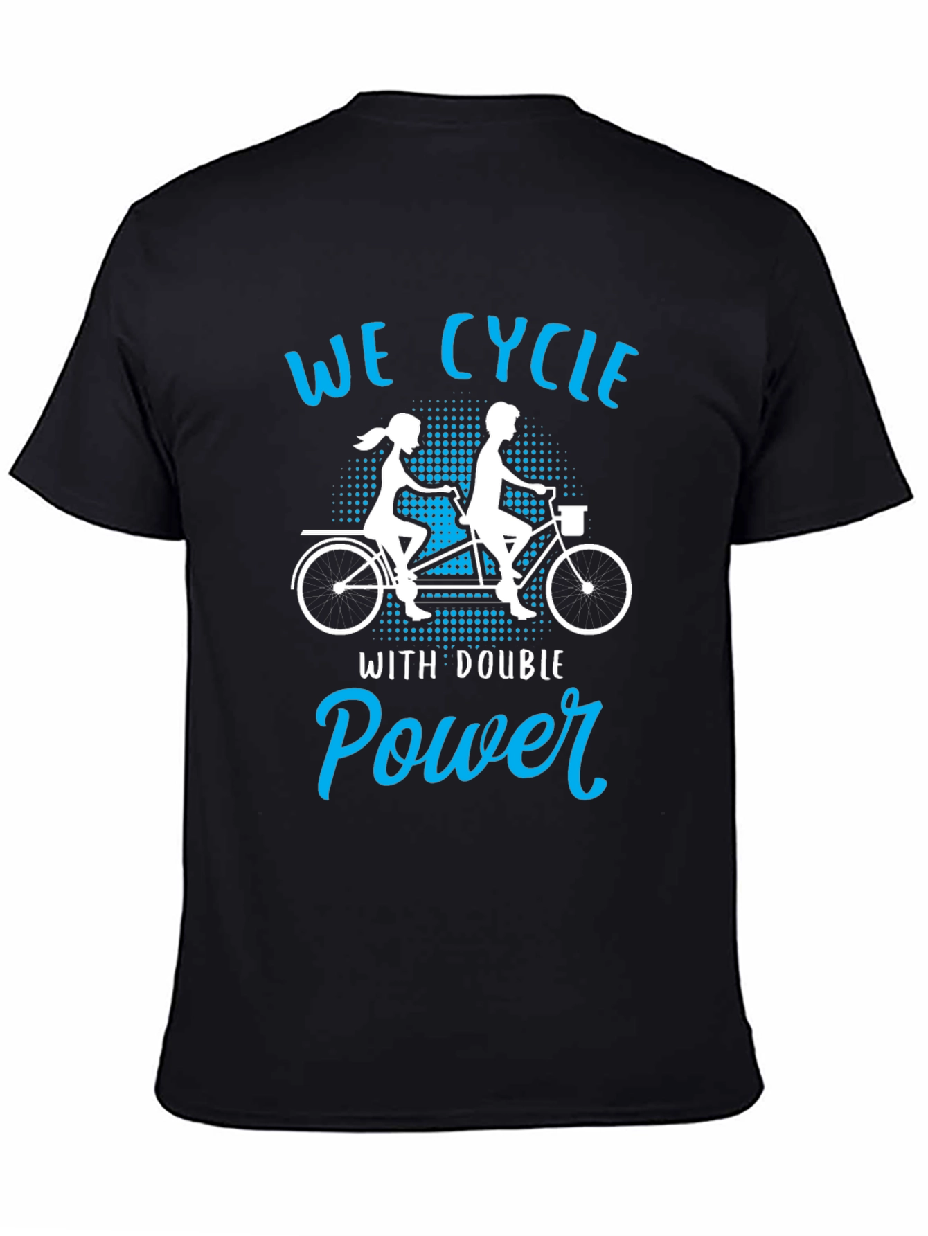 Black We Cycle With Double Power Black T-Shirt view 4