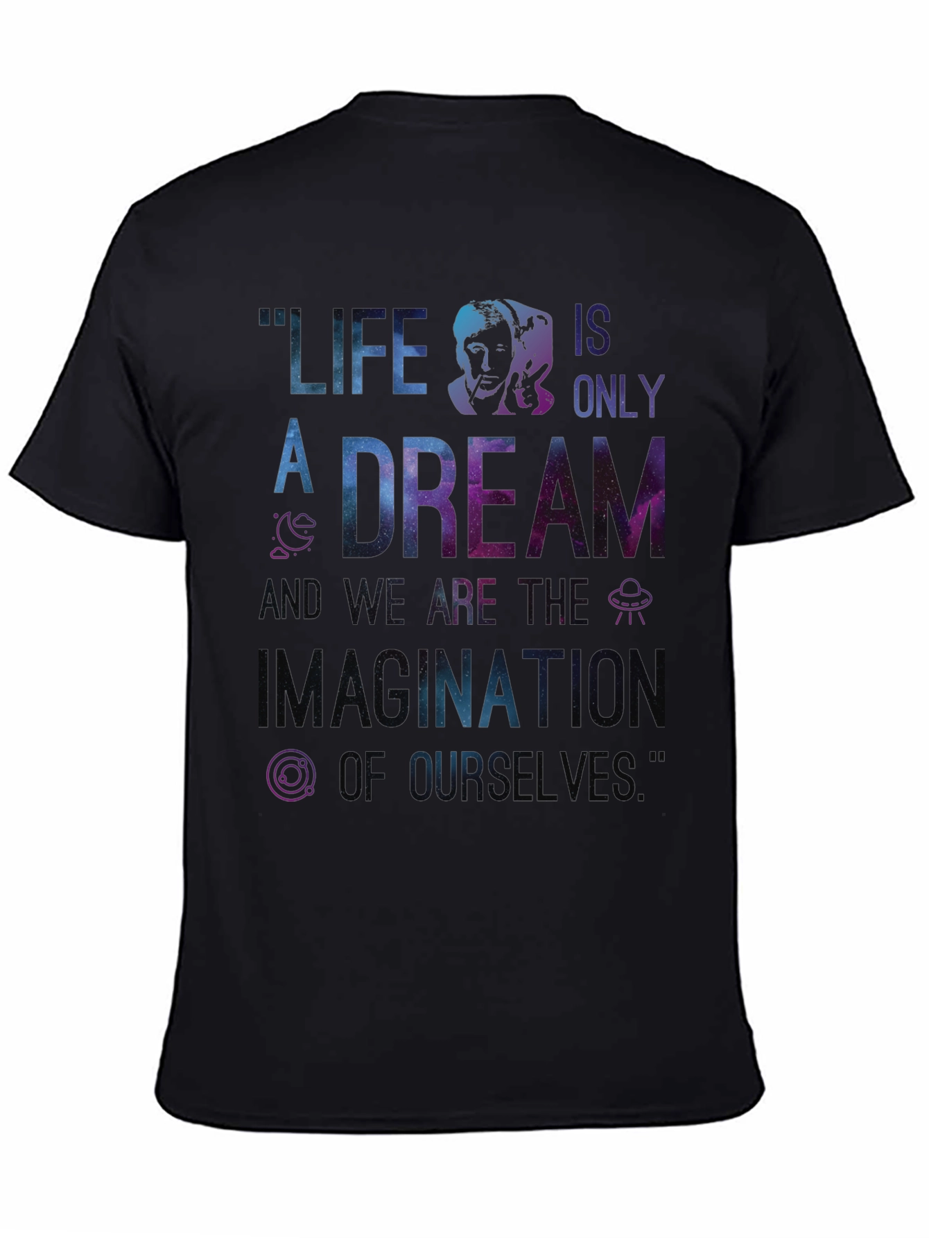 Black Life is Only a Dream Graphic T-Shirt - Black view 4