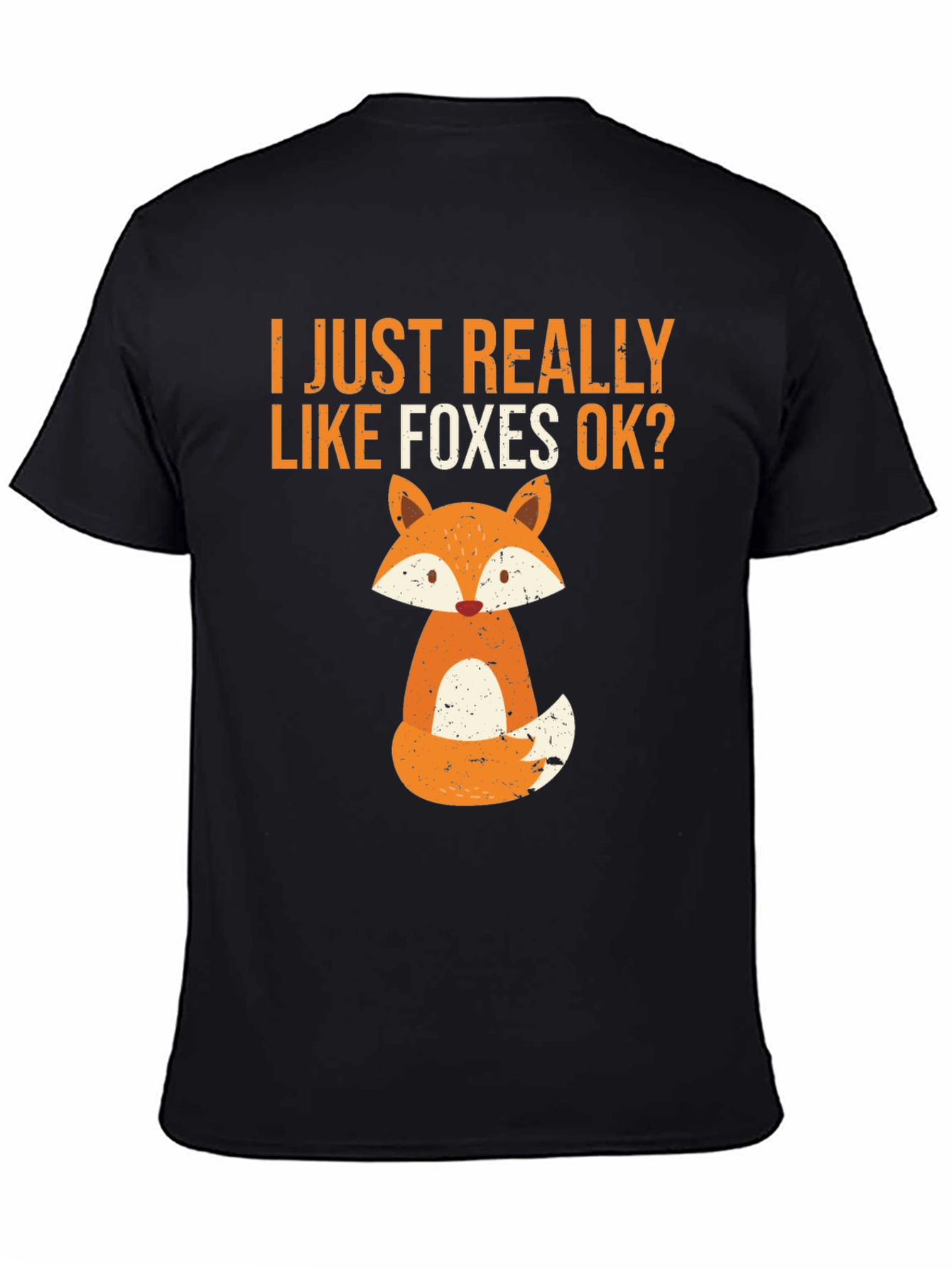 Black I Just Really Like Foxes T-Shirt view 4