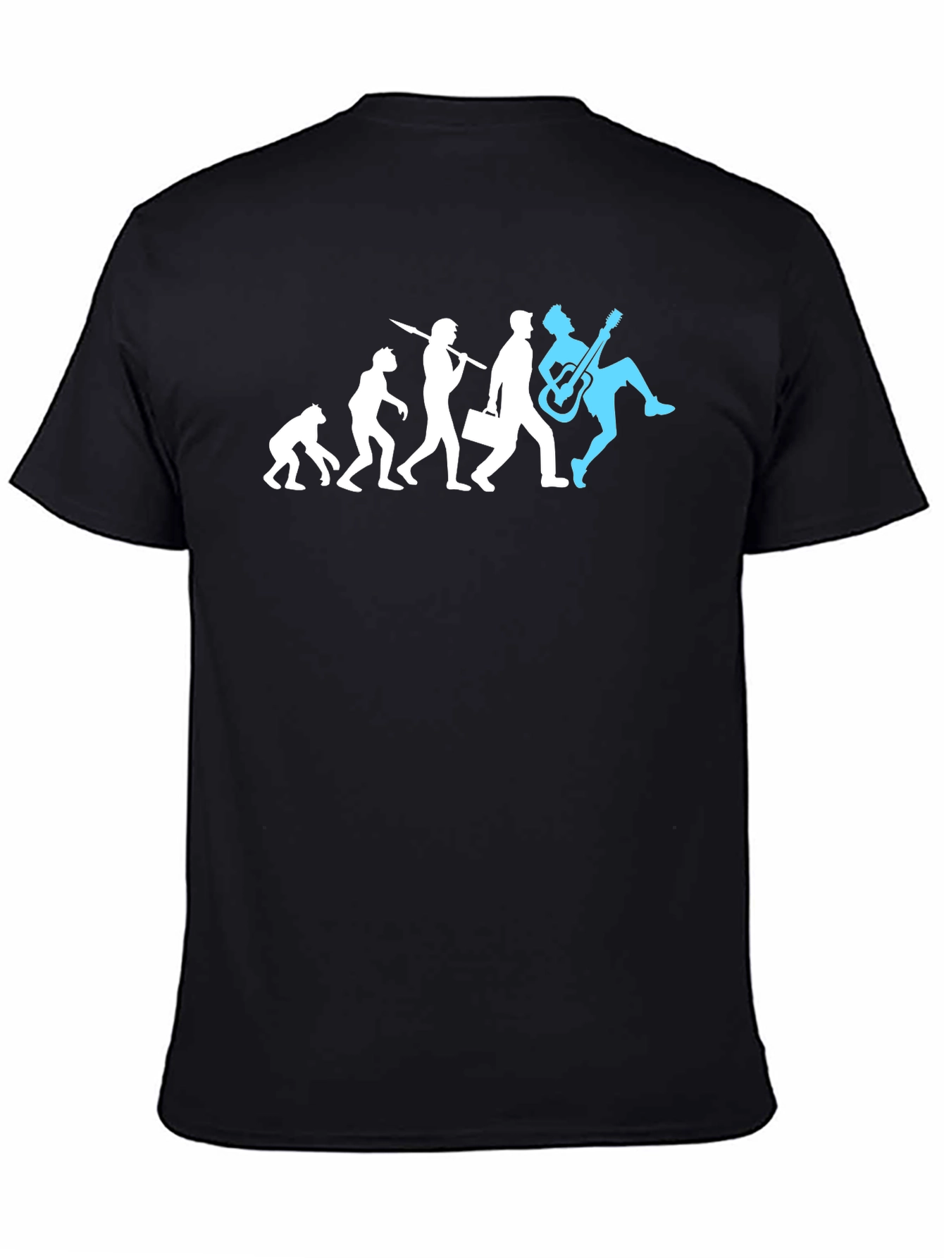 Black Evolution of Rock T-Shirt - Funny Musician Tee view 4