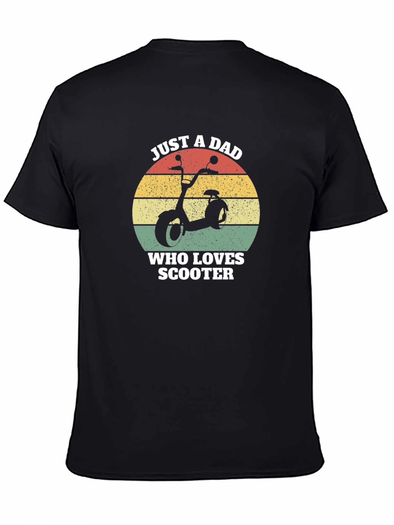 Black Just A Dad Who Loves Scooter Black T-Shirt view 4