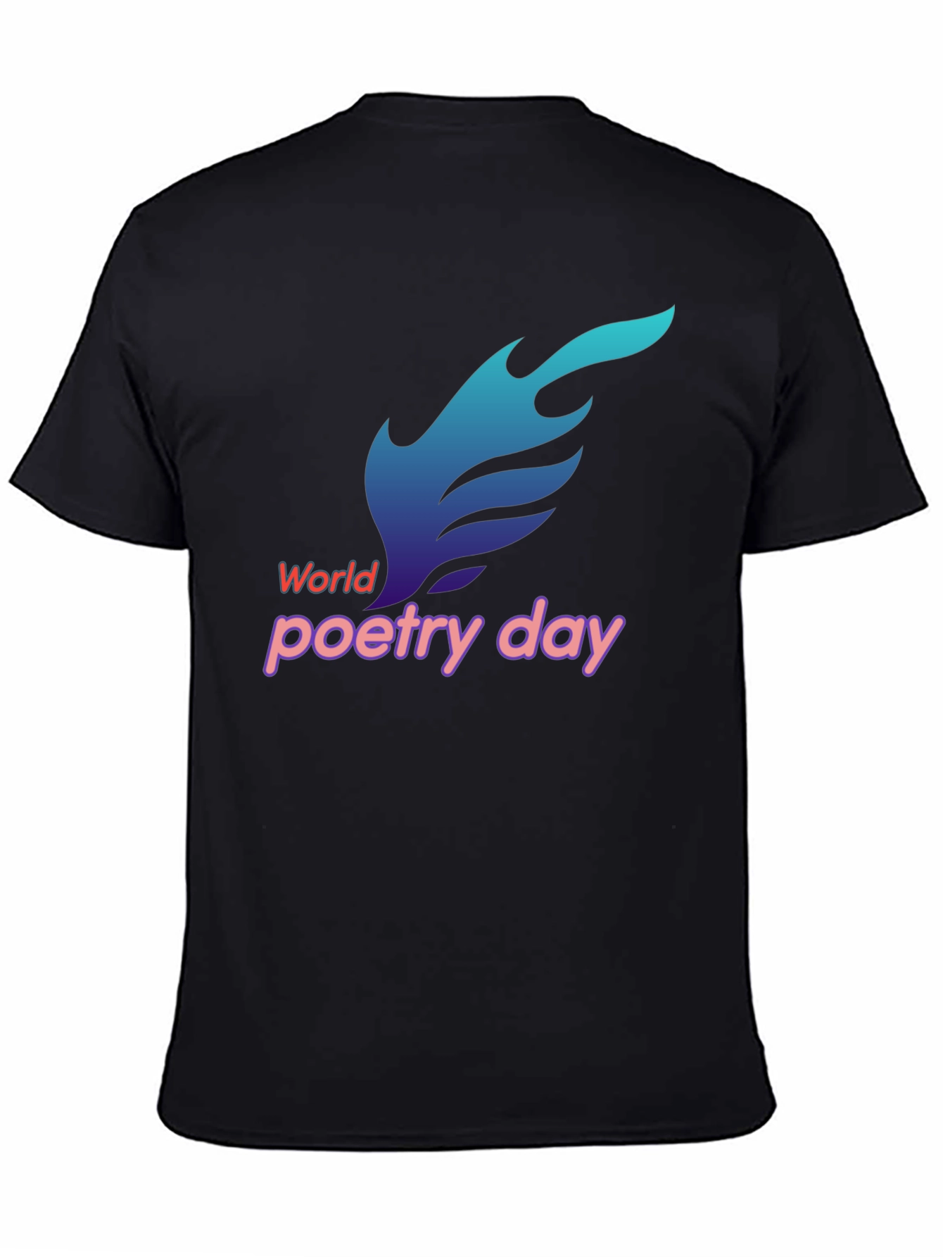 Black World Poetry Day Black T-Shirt view 4