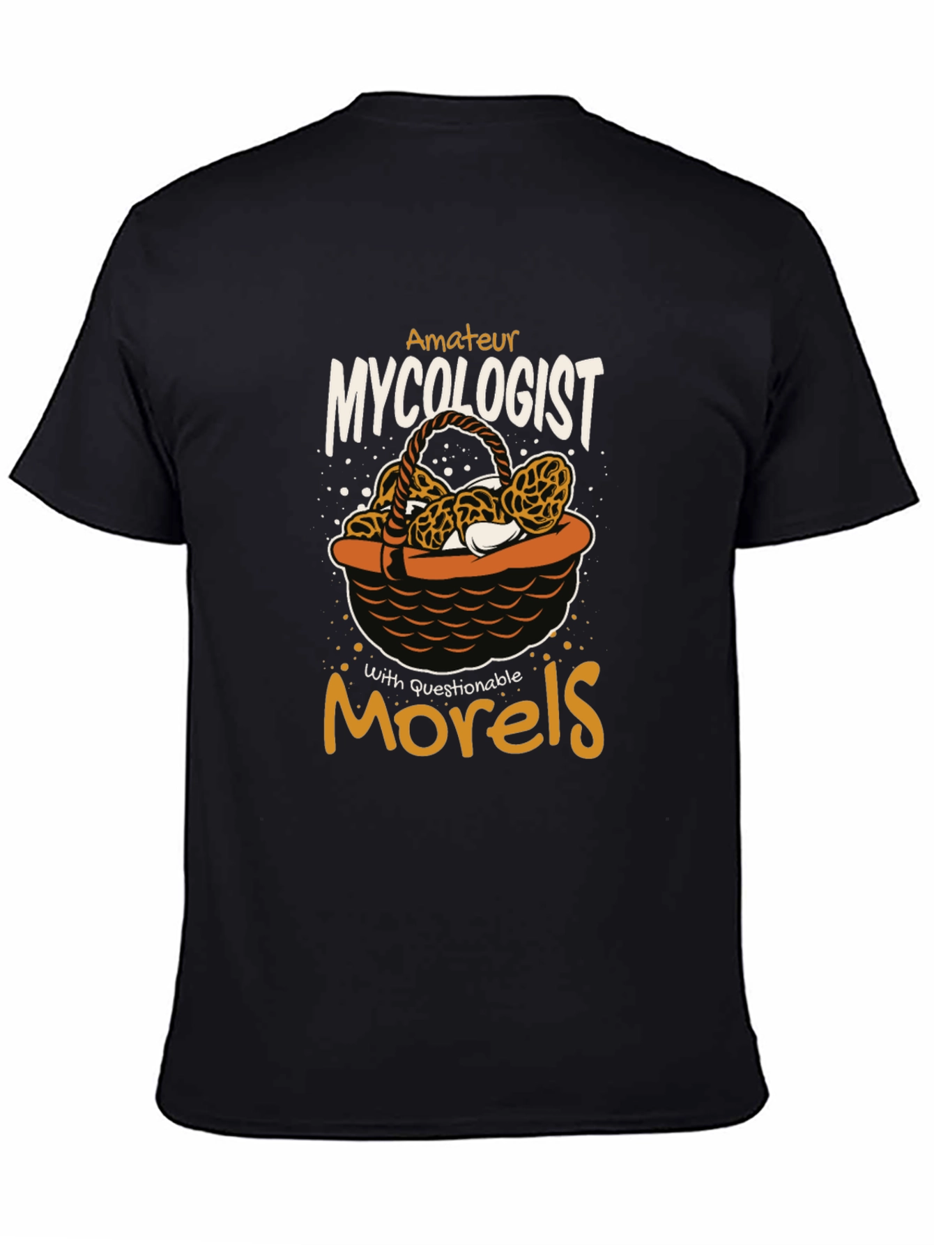 Black Amateur Mycologist Morels T-Shirt view 4