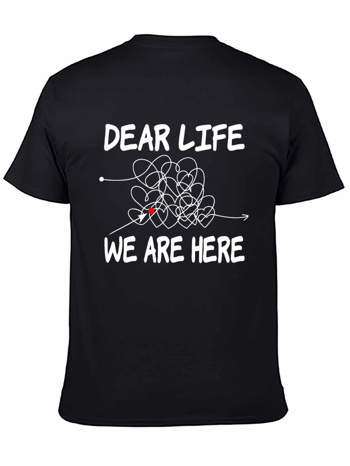 Black Dear Life, We Are Here T-Shirt, Cotton Blend view 4