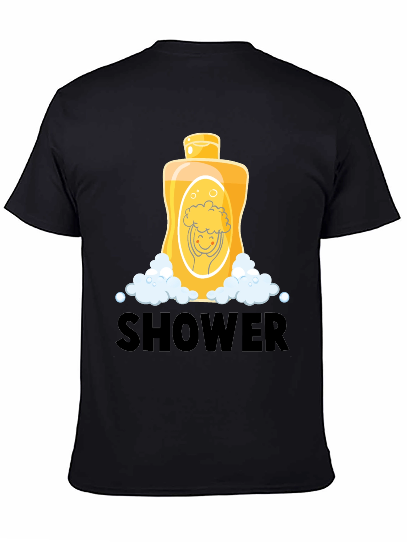 Black Shower Time Cartoon Graphic Tee view 4