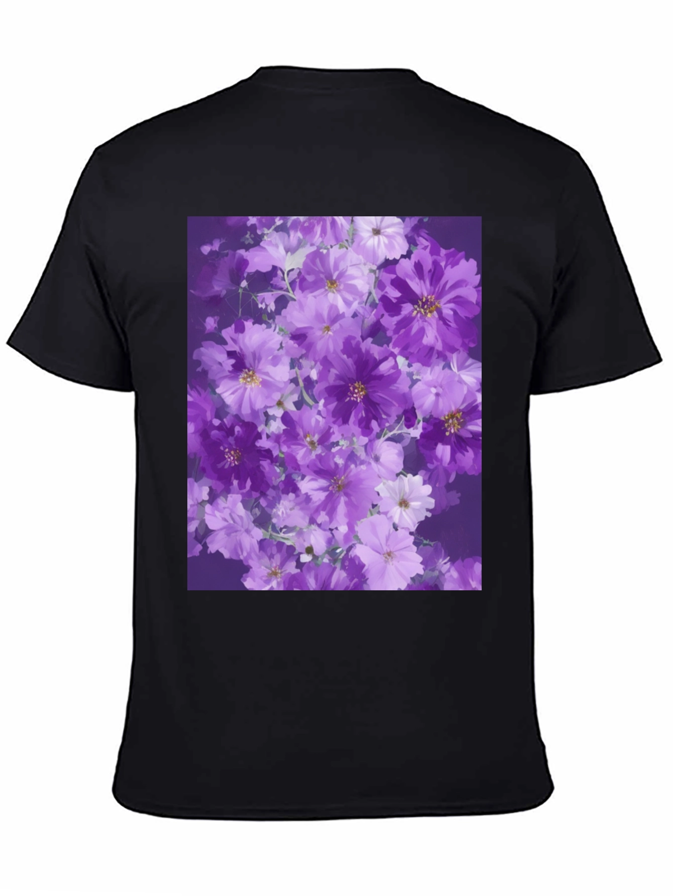 Black Floral Print Black T-Shirt view 4
