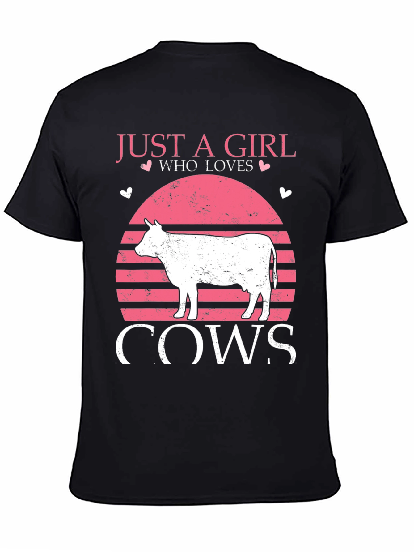 Black Just a Girl Who Loves Cows T-Shirt view 4