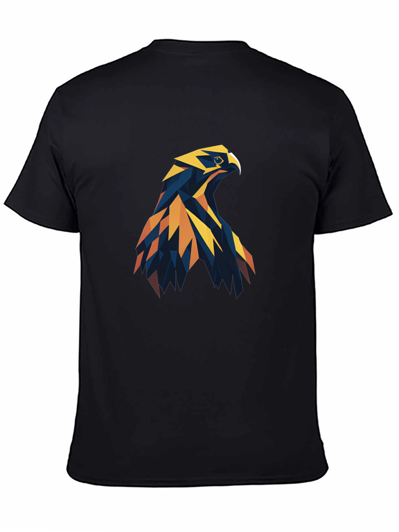 Geometric Eagle Graphic Tee - Stylish Men's Black T-Shirt - 4