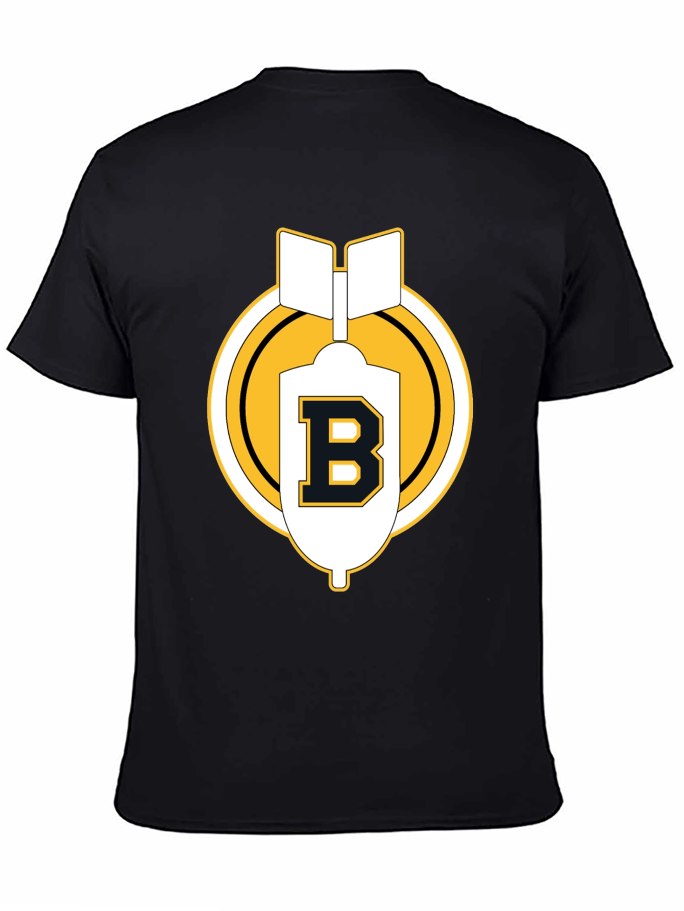 Black Black Tee with B Letter Bomb Graphic view 4