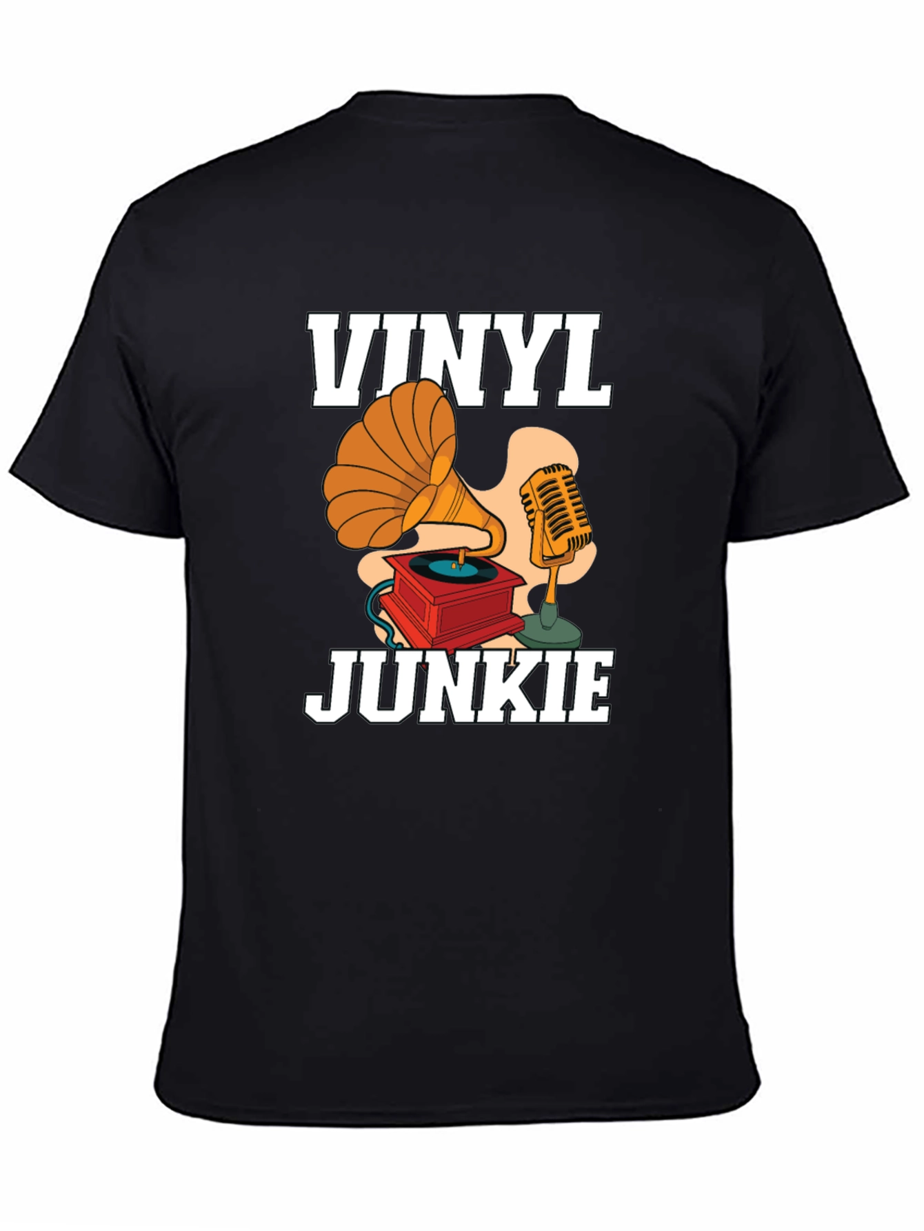 Black Vinyl Junkie Graphic Tee view 4