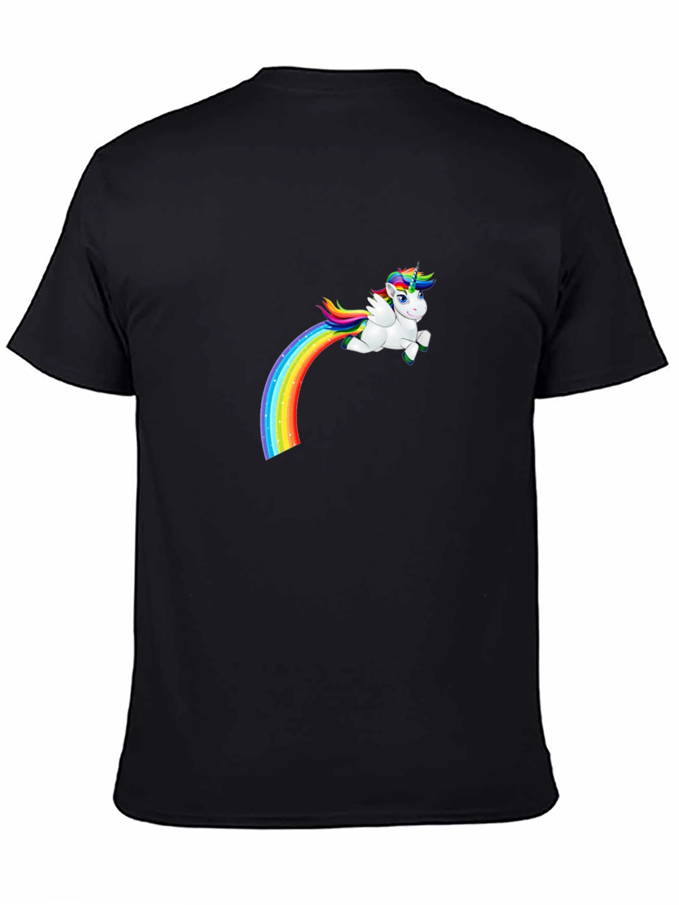 Black Unicorn Rainbow Humor T-Shirt view 4