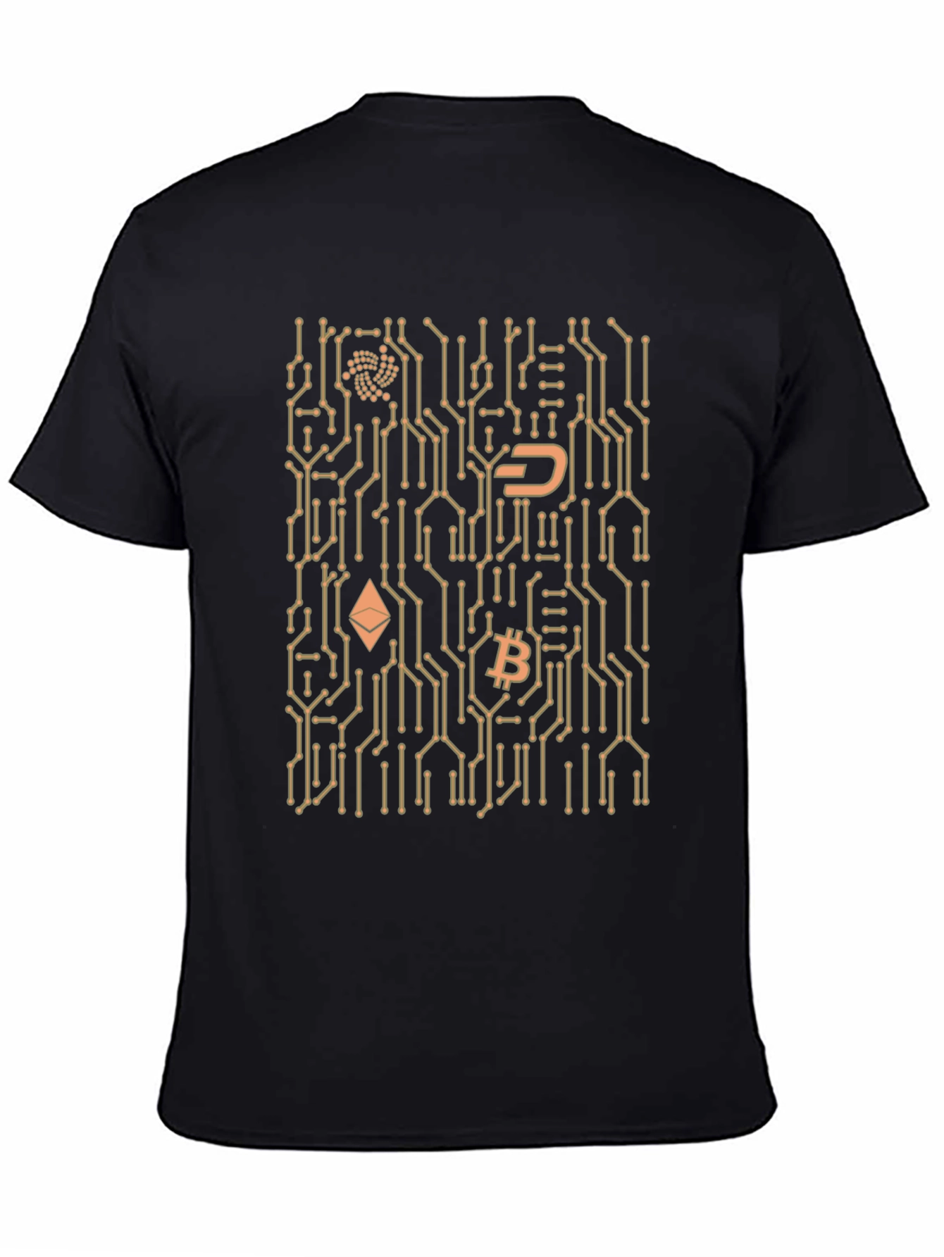 Black Crypto Circuit Board Black T-Shirt view 4