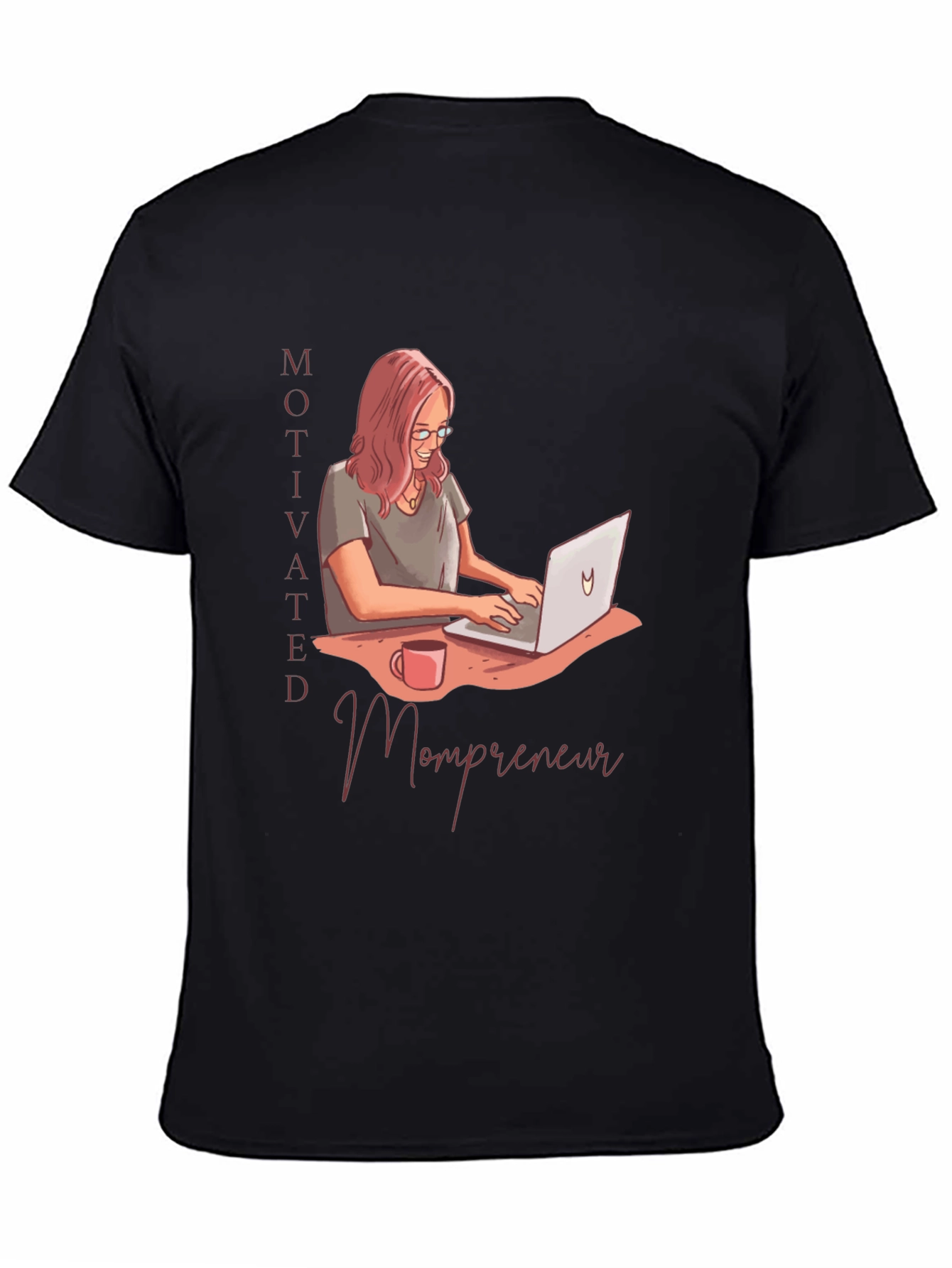 Black Motivated Mompreneur Graphic T-Shirt view 4