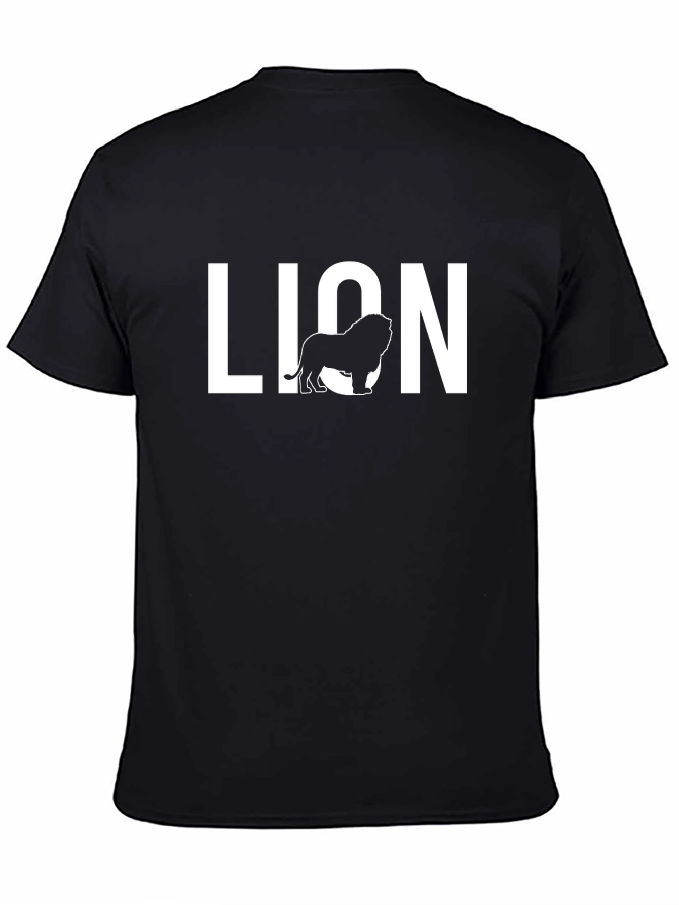 Black Lion Graphic Print Crew Neck T-Shirt view 4
