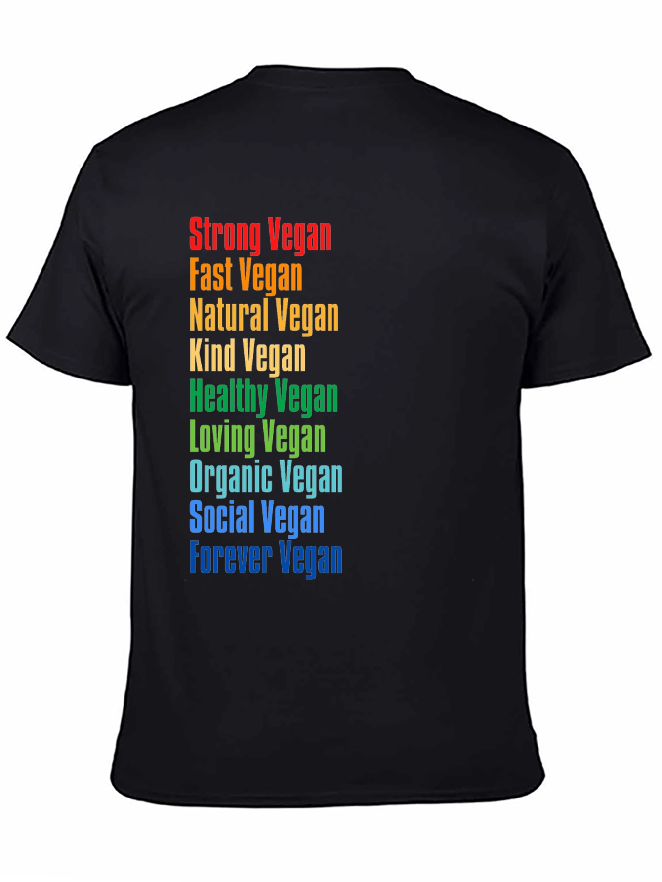 Black Rainbow Vegan Graphic Tee - Black Unisex T-Shirt view 4