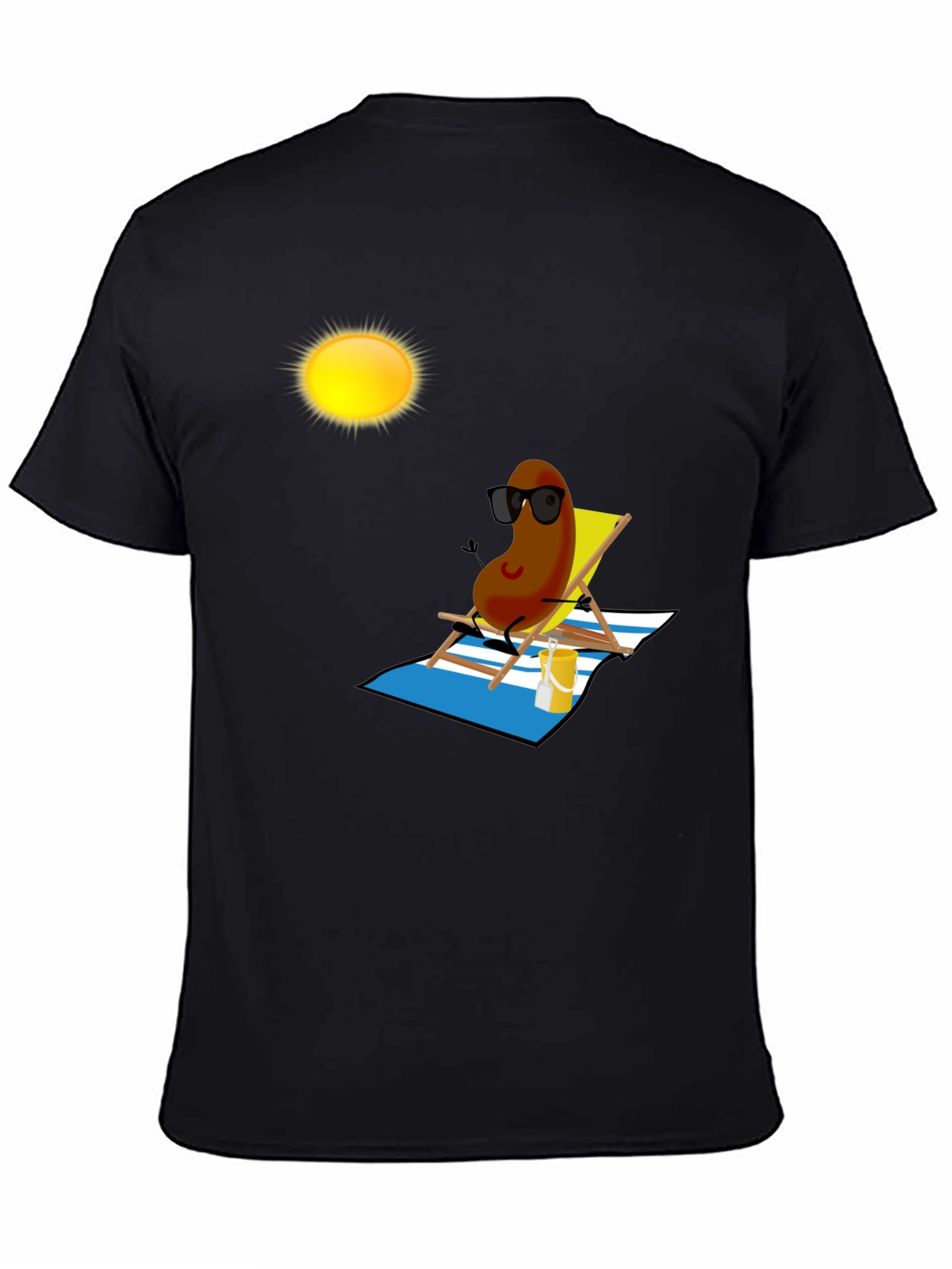 Black Relaxing Bean Graphic T-Shirt view 4