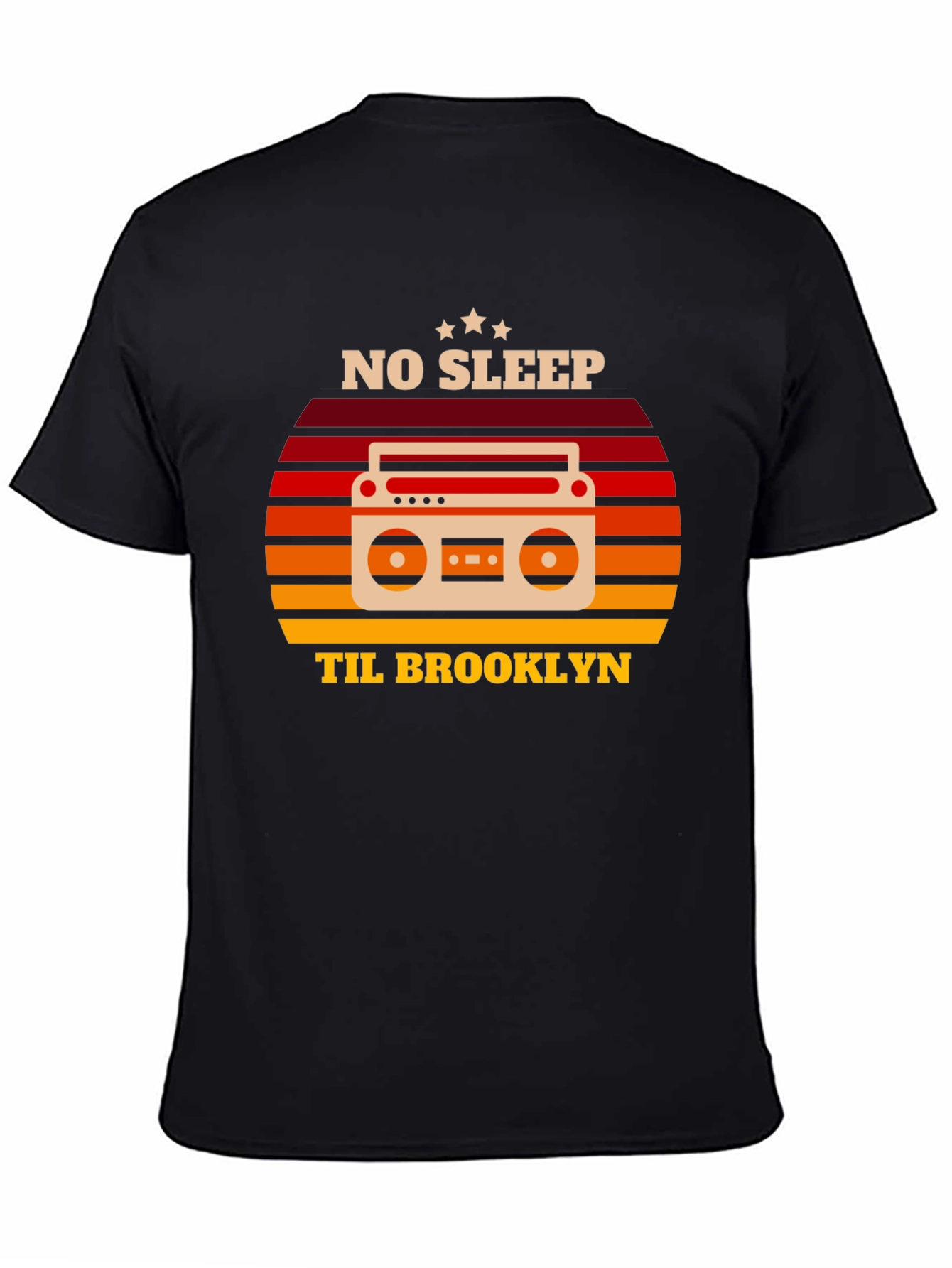 Black No Sleep Til Brooklyn Retro Graphic Tee view 4