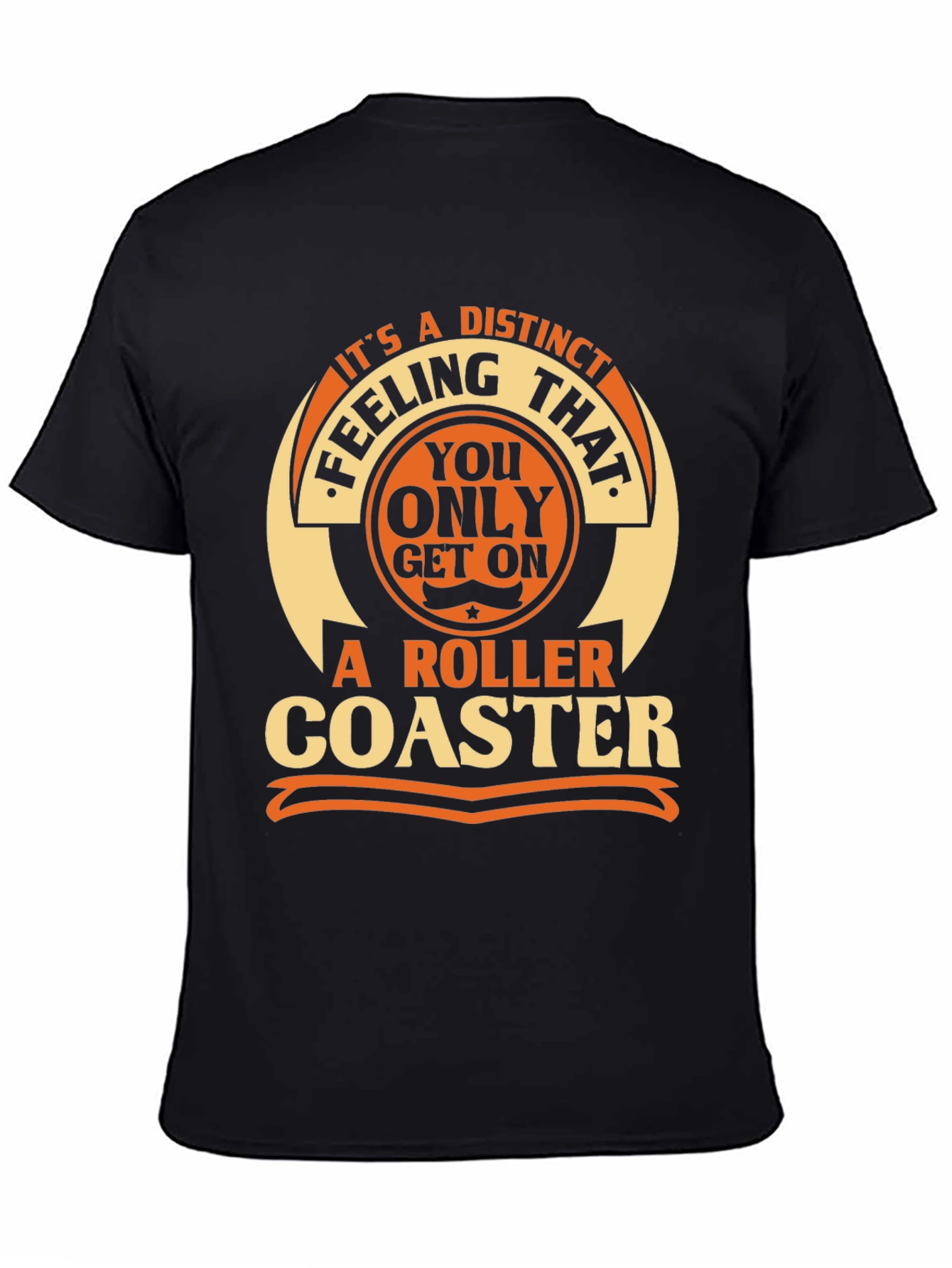 Black Distinct Roller Coaster Feeling T-Shirt view 4