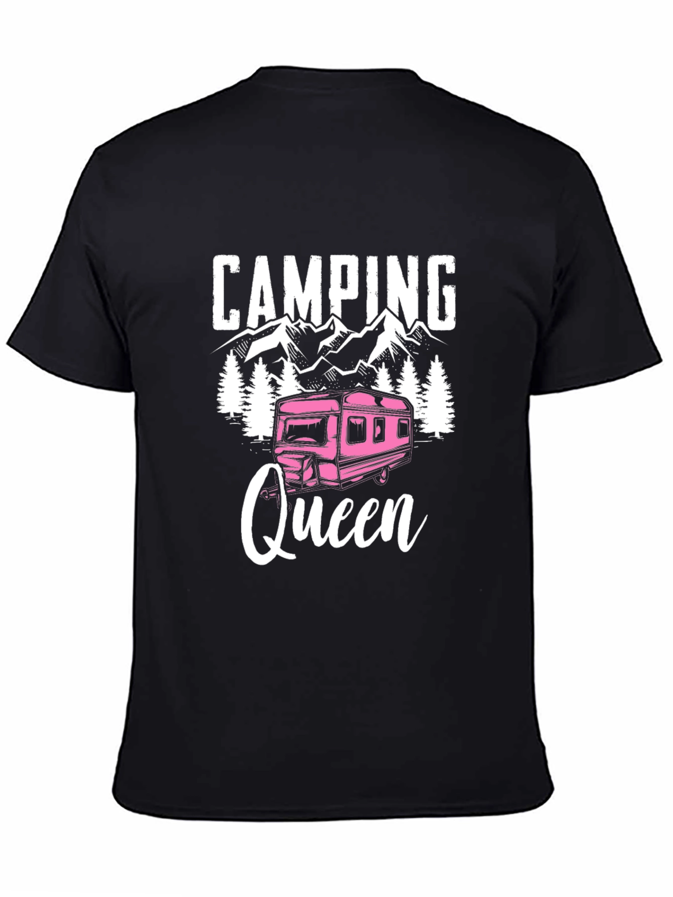 Black Camping Queen Graphic T-Shirt view 4